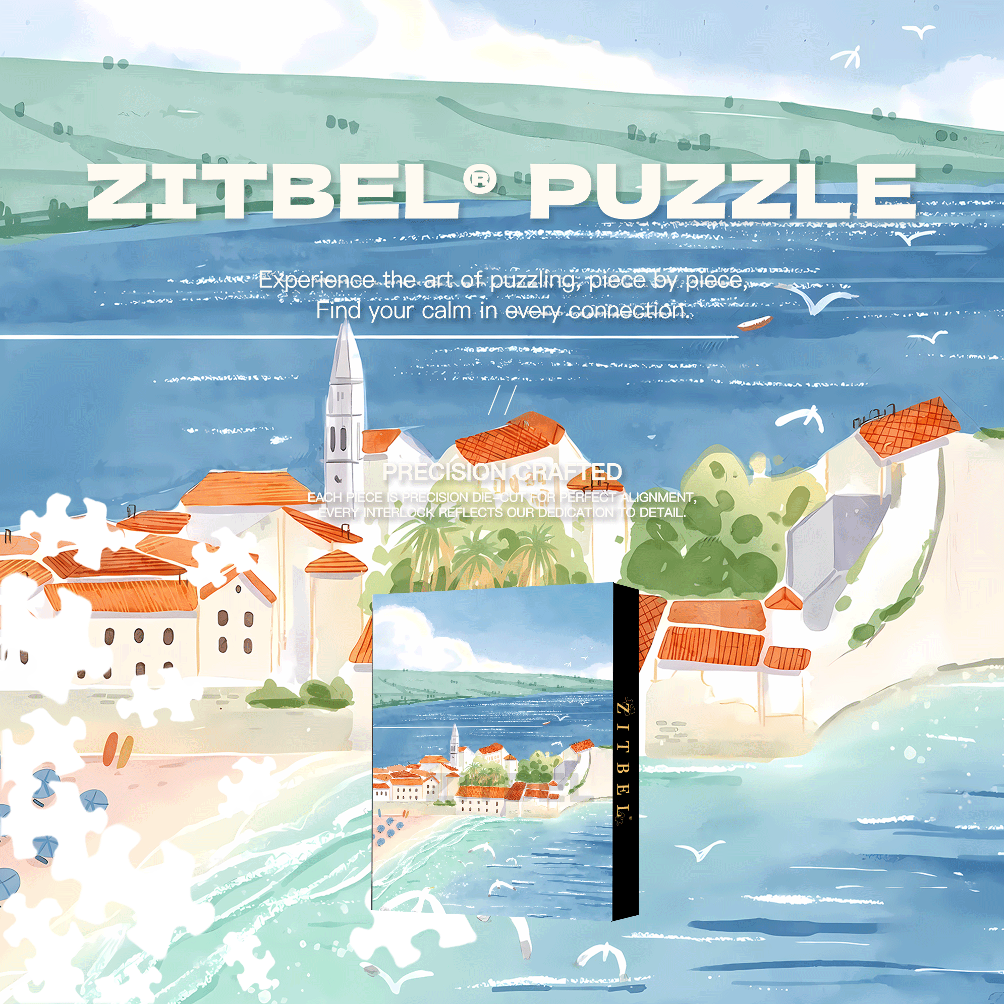 The Sea That Dreams 3 500pcs/1000pcs Jigsaw Puzzle, Scratch-Resistant, Interactive Family Game & Brain-Boosting DIY Decor, Perfect for Halloween, Christmas & New Year Gifts, Family Puzzle Game