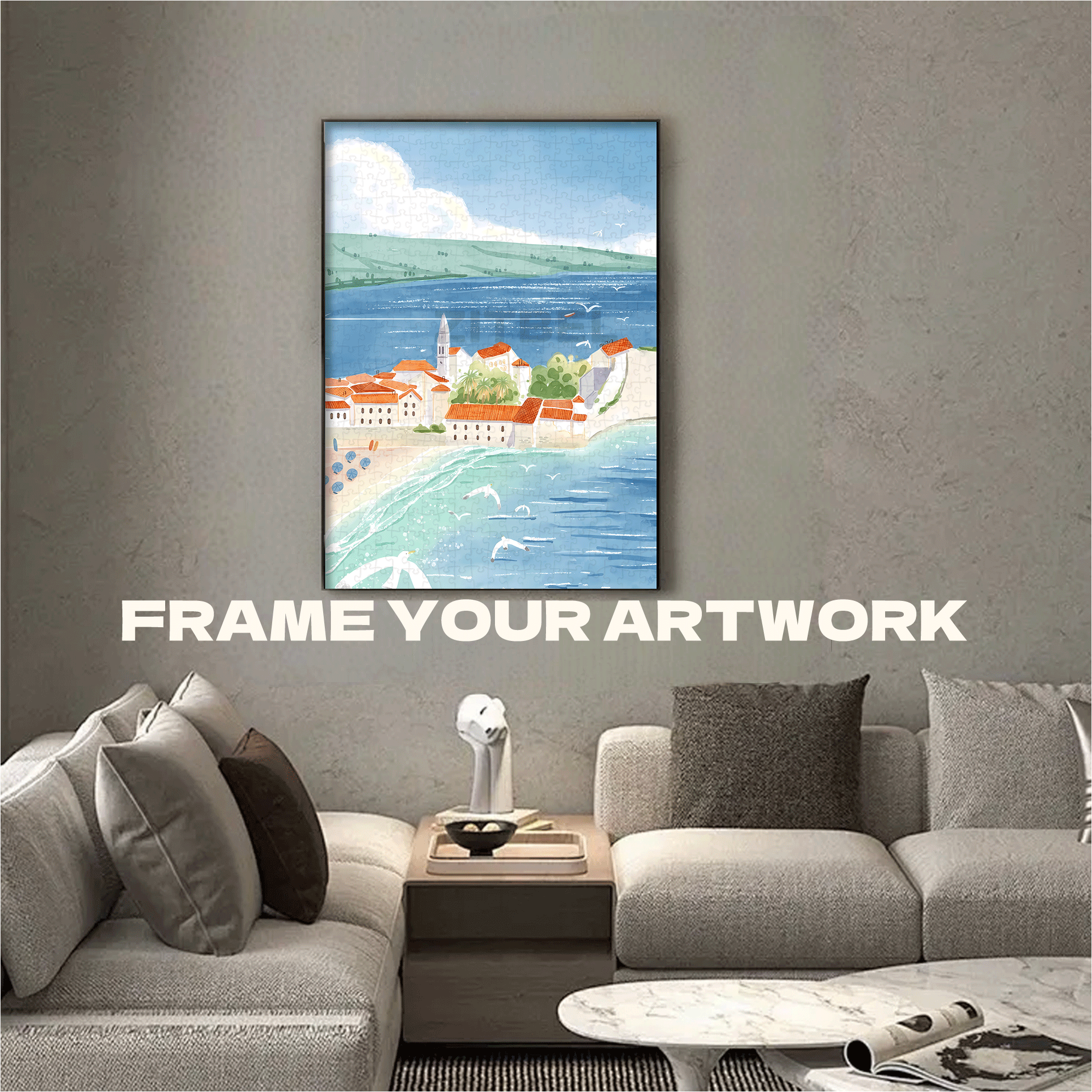 The Sea That Dreams 3 500pcs/1000pcs Jigsaw Puzzle, Scratch-Resistant, Interactive Family Game & Brain-Boosting DIY Decor, Perfect for Halloween, Christmas & New Year Gifts, Family Puzzle Game