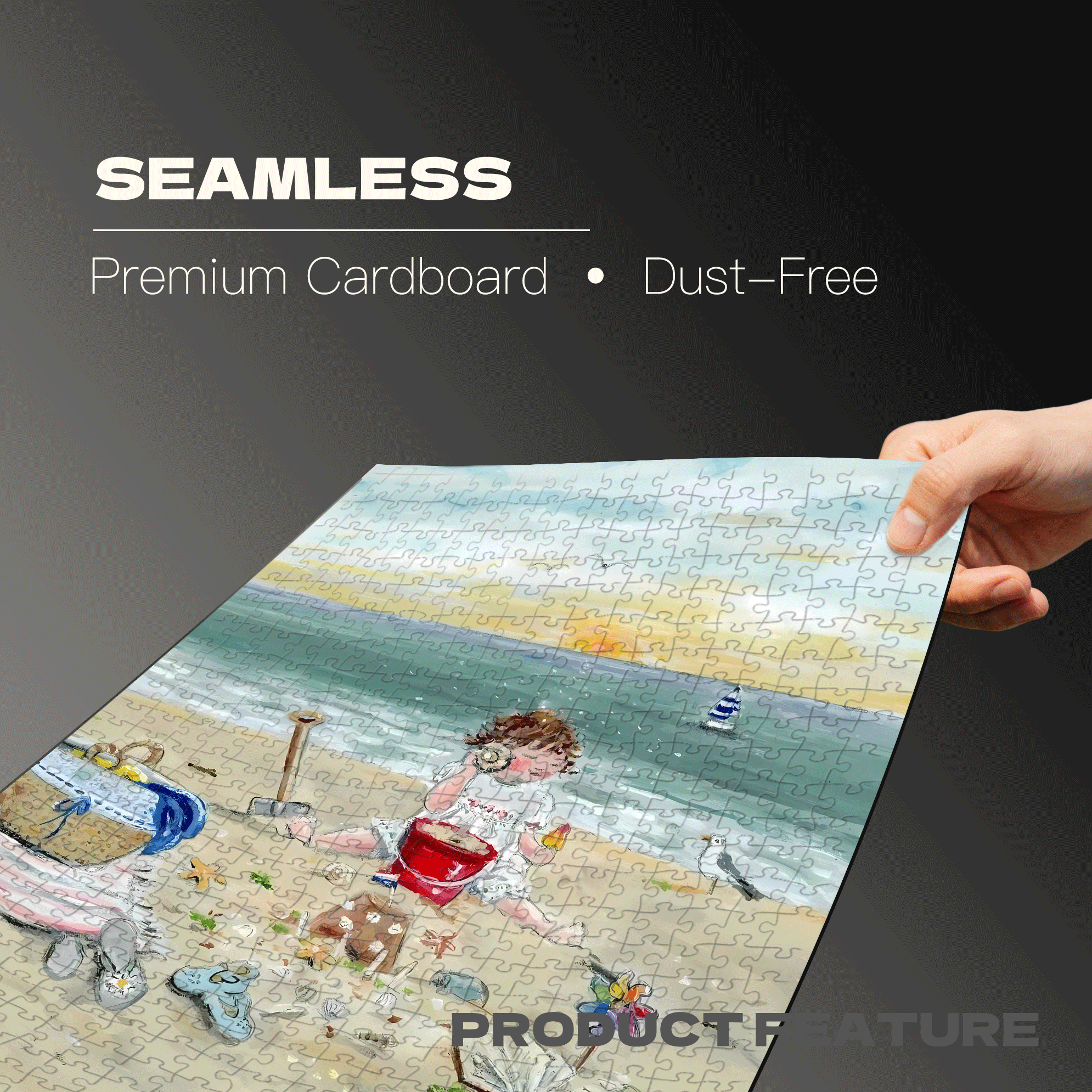 The Sound Of The Sea 500pcs/1000pcs Jigsaw Puzzle, Scratch-Resistant, Interactive Family Game & Brain-Boosting DIY Decor, Perfect for Halloween, Christmas & New Year Gifts, Family Puzzle Game