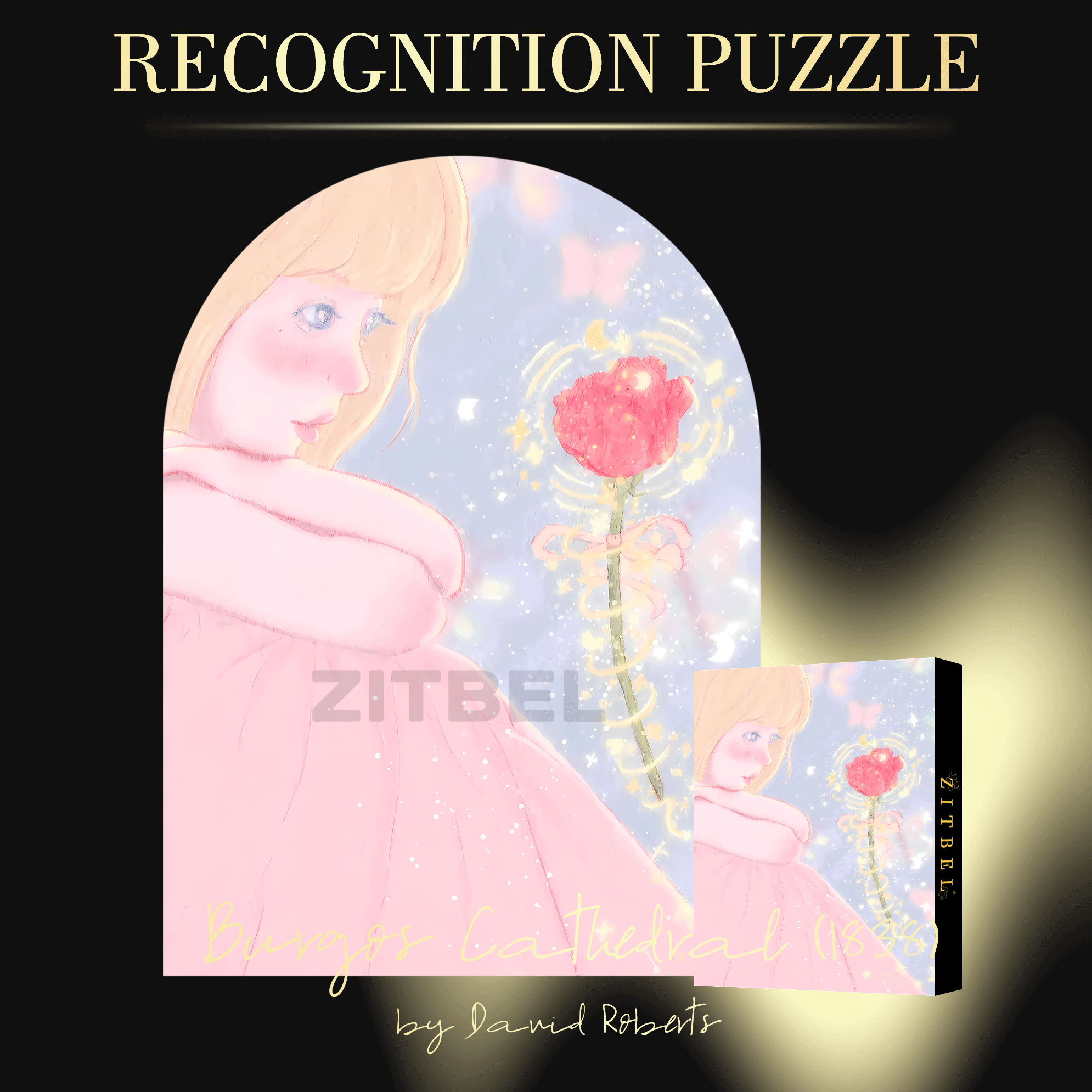 A Unique Rose 500pcs/1000pcs Jigsaw Puzzle, Scratch-Resistant, Interactive Family Game & Brain-Boosting DIY Decor, Perfect for Halloween, Christmas & New Year Gifts, Family Puzzle Game