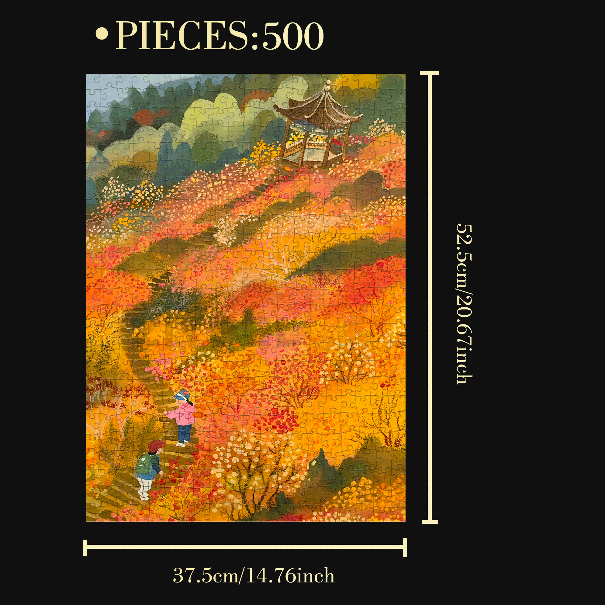 Autumn in Longshan 500pcs/1000pcs Jigsaw Puzzle, Scratch-Resistant, Interactive Family Game & Brain-Boosting DIY Decor, Perfect for Halloween, Christmas & New Year Gifts, Family Puzzle Game
