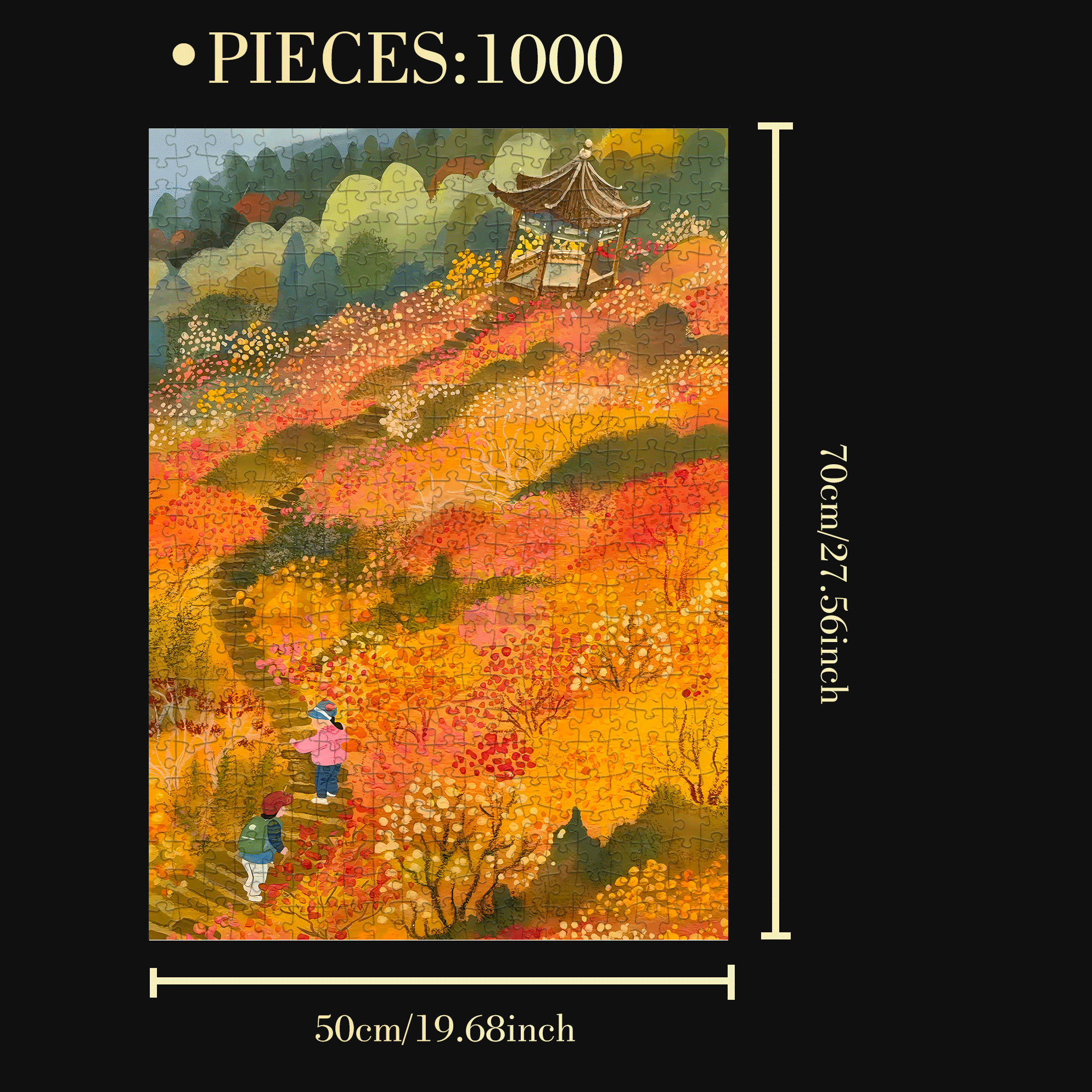 Autumn in Longshan 500pcs/1000pcs Jigsaw Puzzle, Scratch-Resistant, Interactive Family Game & Brain-Boosting DIY Decor, Perfect for Halloween, Christmas & New Year Gifts, Family Puzzle Game