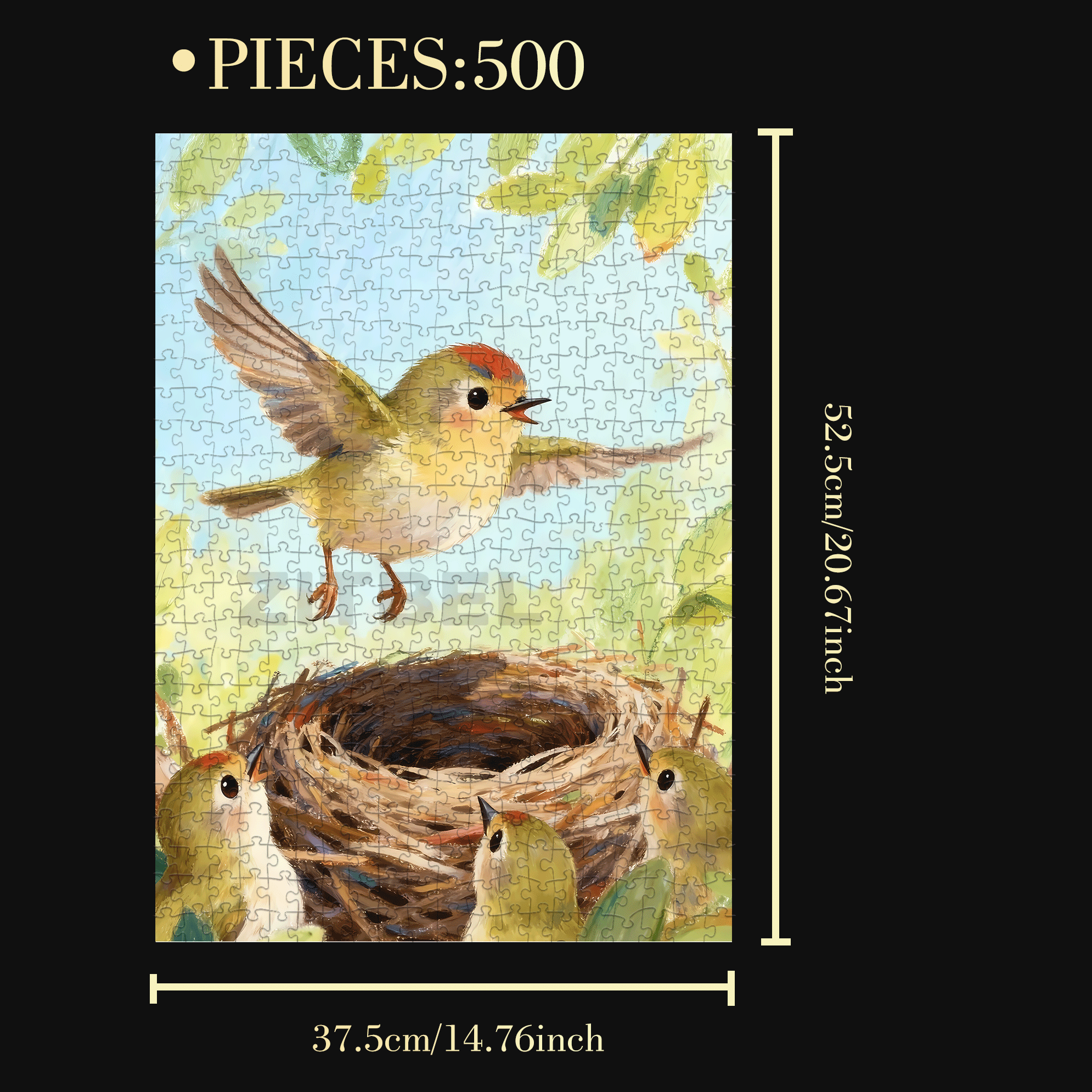 Break Out Of The Bird's Nest 500pcs/1000pcs Jigsaw Puzzle, Scratch-Resistant, Interactive Family Game & Brain-Boosting DIY Decor, Perfect for Halloween, Christmas & New Year Gifts, Family Puzzle Game