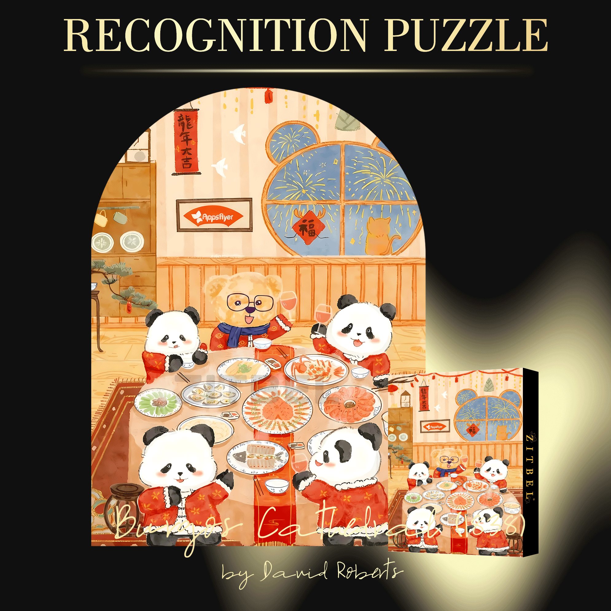 Chinese New Year 5 500pcs/1000pcs Jigsaw Puzzle, Scratch-Resistant, Interactive Family Game & Brain-Boosting DIY Decor, Perfect for Halloween, Christmas & New Year Gifts, Family Puzzle Game