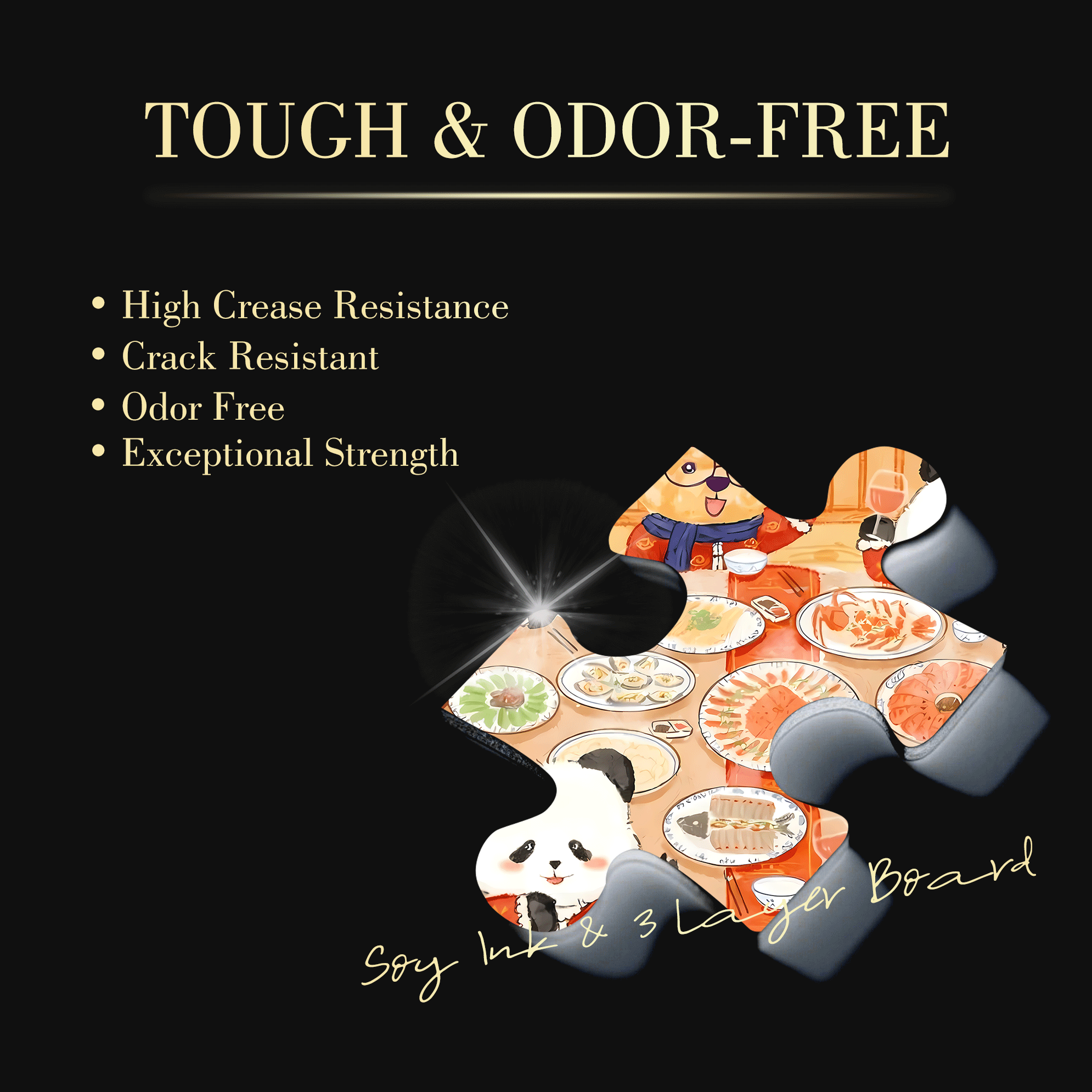 Chinese New Year 5 500pcs/1000pcs Jigsaw Puzzle, Scratch-Resistant, Interactive Family Game & Brain-Boosting DIY Decor, Perfect for Halloween, Christmas & New Year Gifts, Family Puzzle Game