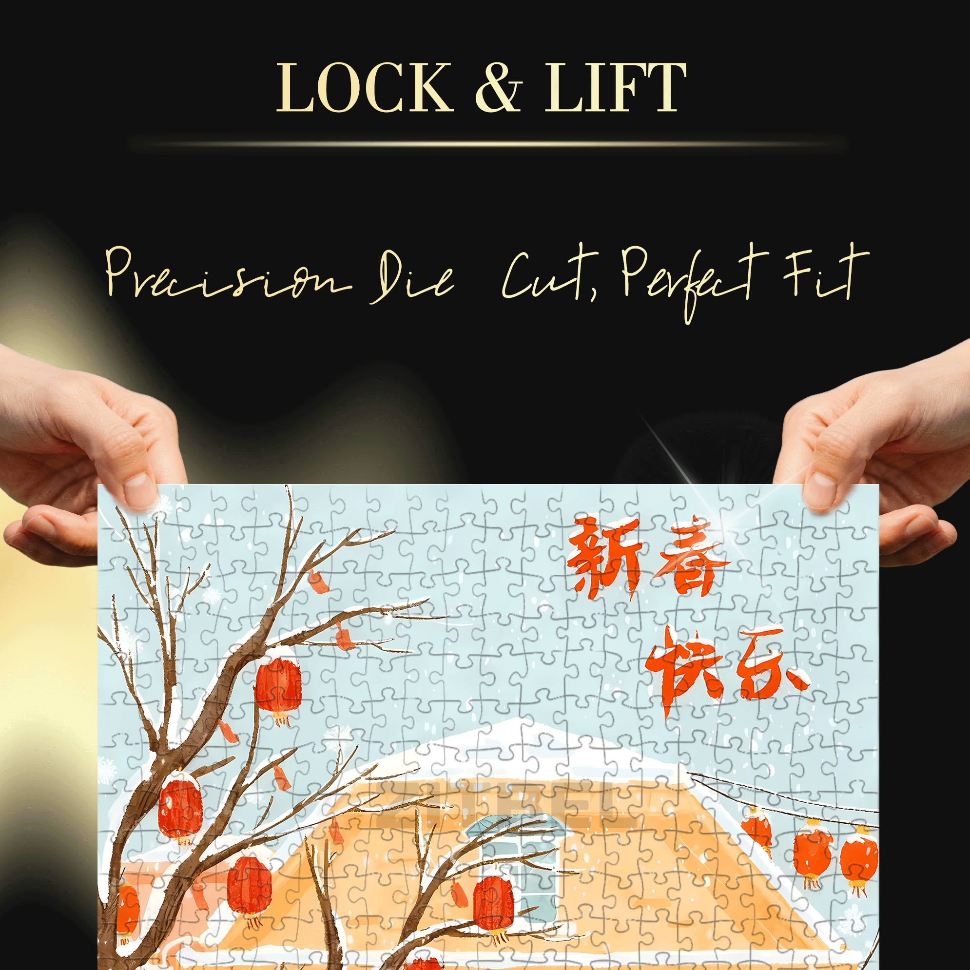 Chinese New Year 6 500pcs/1000pcs Jigsaw Puzzle, Scratch-Resistant, Interactive Family Game & Brain-Boosting DIY Decor, Perfect for Halloween, Christmas & New Year Gifts, Family Puzzle Game