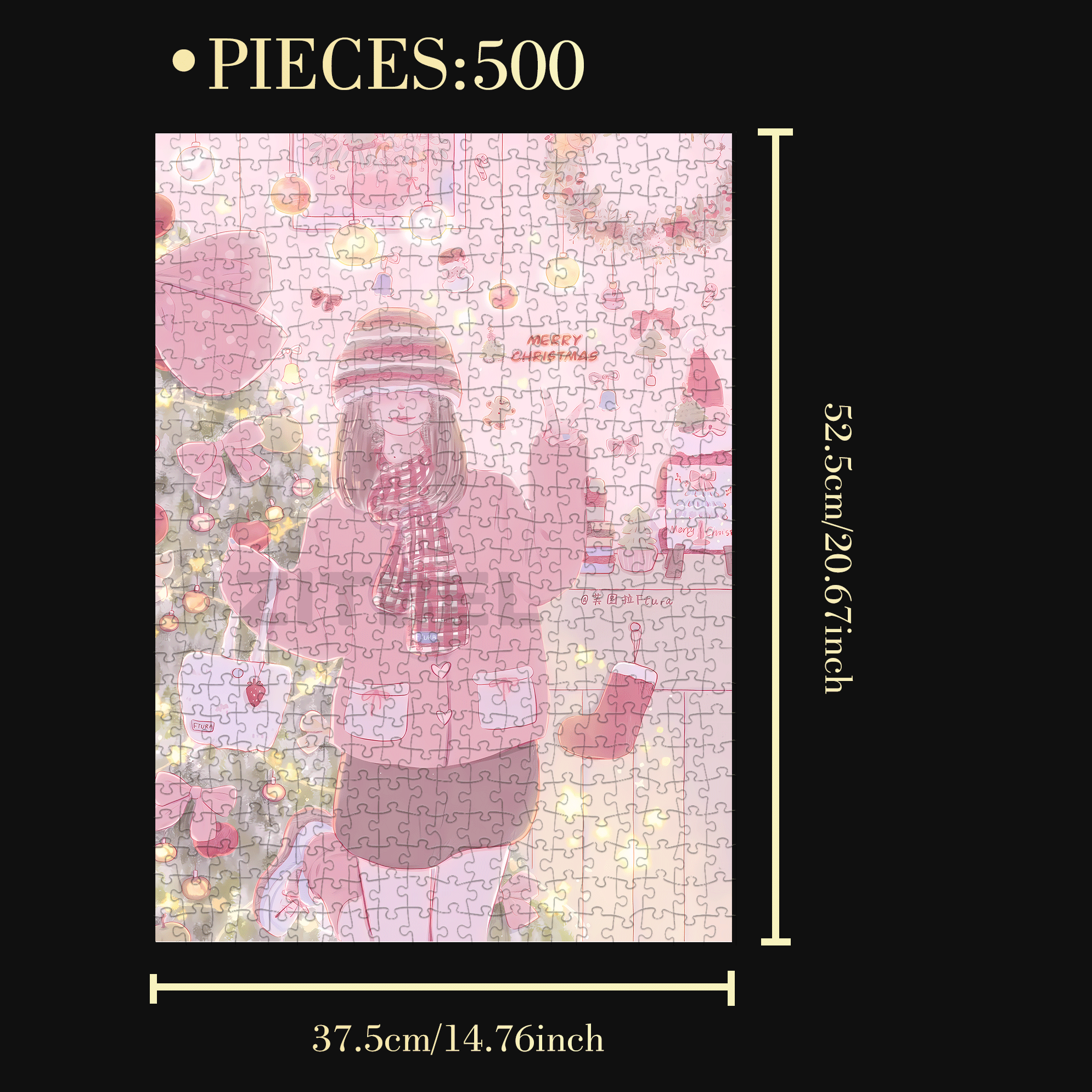 Christmas Diary 500pcs/1000pcs Jigsaw Puzzle, Scratch-Resistant, Interactive Family Game & Brain-Boosting DIY Decor, Perfect for Halloween, Christmas & New Year Gifts, Family Puzzle Game