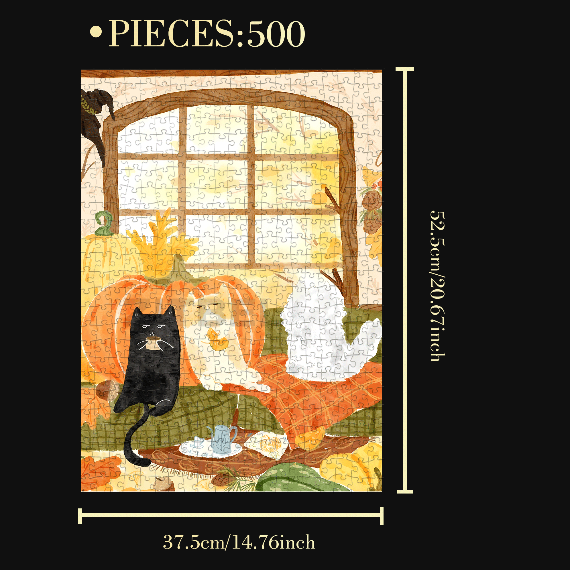 Collecting Autumn 2 500pcs/1000pcs Jigsaw Puzzle, Scratch-Resistant, Interactive Family Game & Brain-Boosting DIY Decor, Perfect for Halloween, Christmas & New Year Gifts, Family Puzzle Game