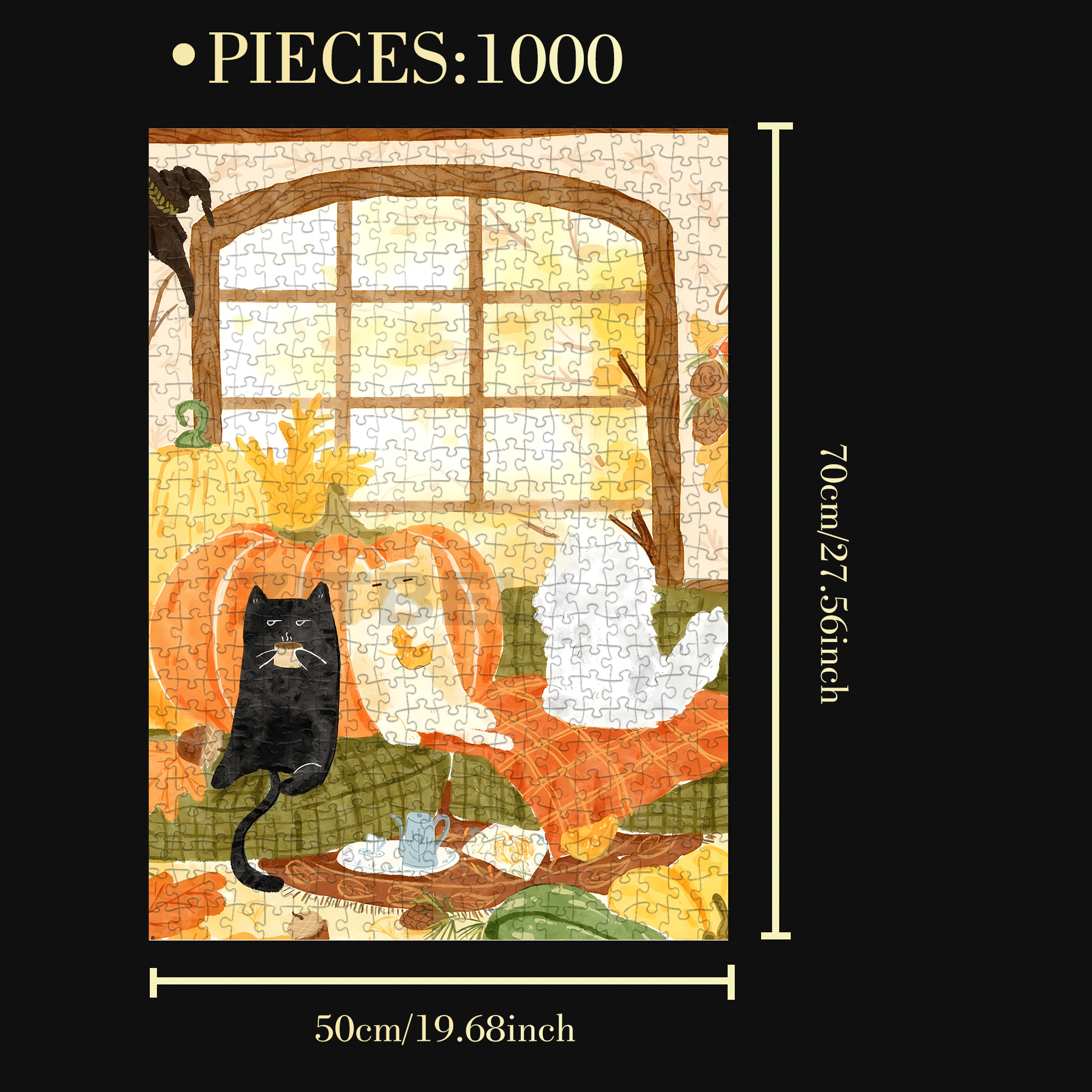 Collecting Autumn 2 500pcs/1000pcs Jigsaw Puzzle, Scratch-Resistant, Interactive Family Game & Brain-Boosting DIY Decor, Perfect for Halloween, Christmas & New Year Gifts, Family Puzzle Game