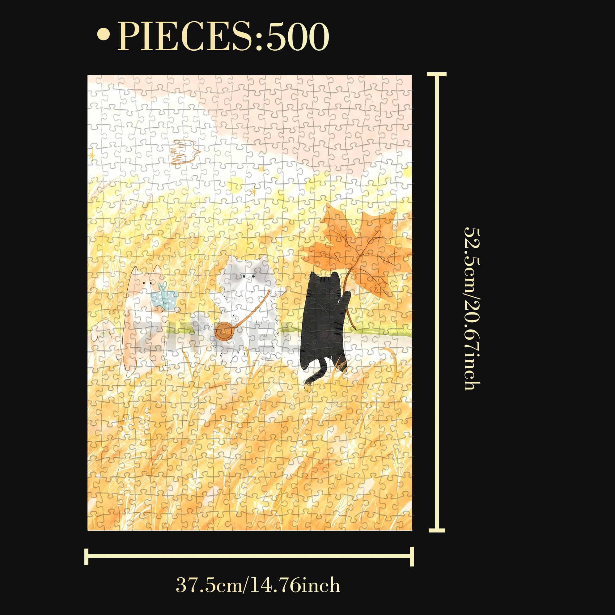 Collecting Autumn 500pcs/1000pcs Jigsaw Puzzle, Scratch-Resistant, Interactive Family Game & Brain-Boosting DIY Decor, Perfect for Halloween, Christmas & New Year Gifts, Family Puzzle Game
