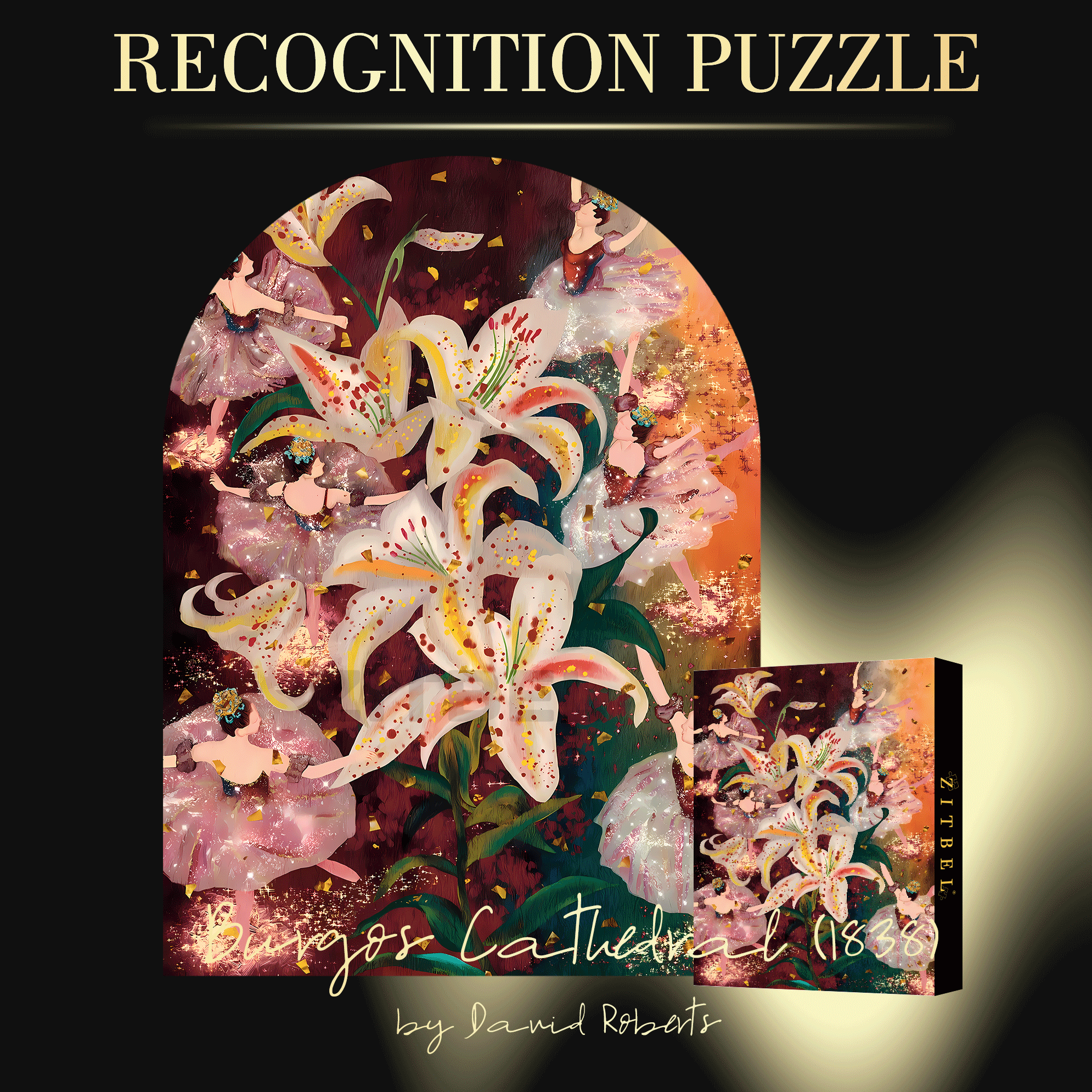 Dance Among The Flowers 500pcs/1000pcs Jigsaw Puzzle, Scratch-Resistant, Interactive Family Game & Brain-Boosting DIY Decor, Perfect for Halloween, Christmas & New Year Gifts, Family Puzzle Game