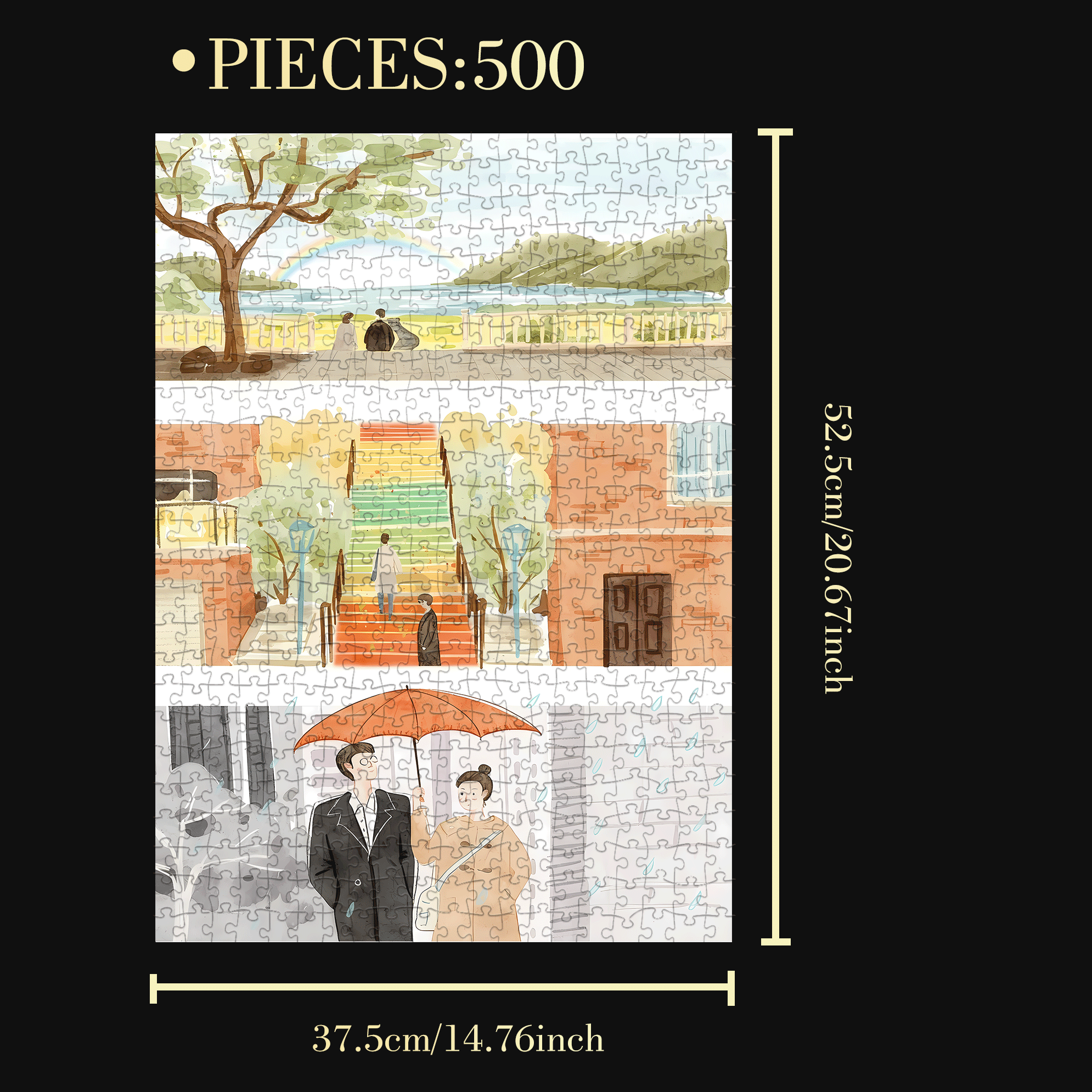 Encounter 500pcs/1000pcs Jigsaw Puzzle, Scratch-Resistant, Interactive Family Game & Brain-Boosting DIY Decor, Perfect for Halloween, Christmas & New Year Gifts, Family Puzzle Game