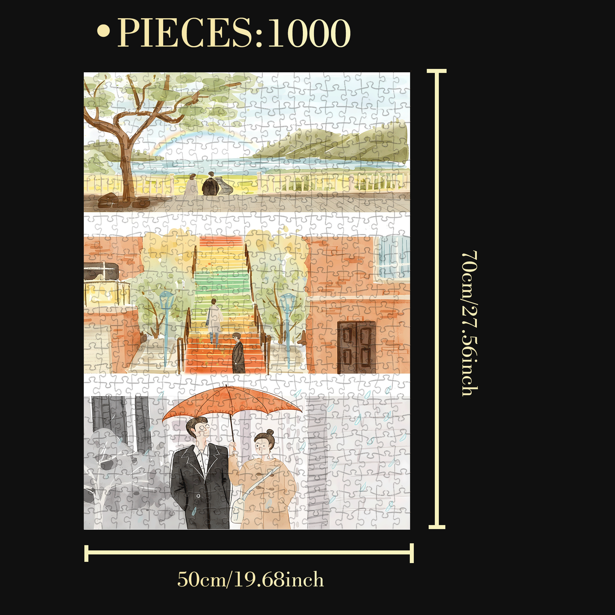 Encounter 500pcs/1000pcs Jigsaw Puzzle, Scratch-Resistant, Interactive Family Game & Brain-Boosting DIY Decor, Perfect for Halloween, Christmas & New Year Gifts, Family Puzzle Game