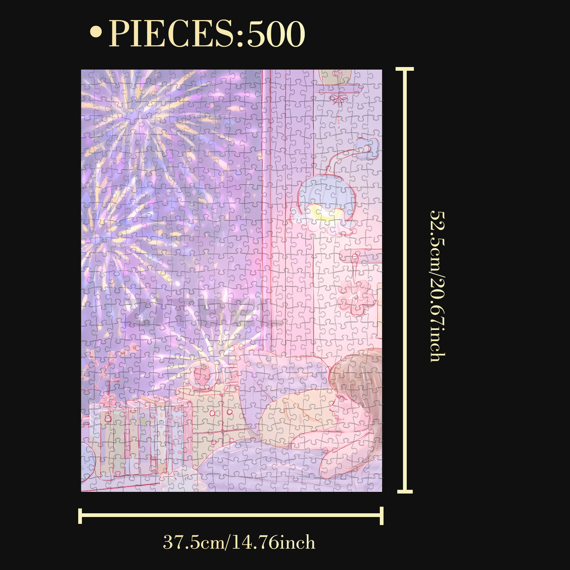 Enjoy The Fireworks 500pcs/1000pcs Jigsaw Puzzle, Scratch-Resistant, Interactive Family Game & Brain-Boosting DIY Decor, Perfect for Halloween, Christmas & New Year Gifts, Family Puzzle Game
