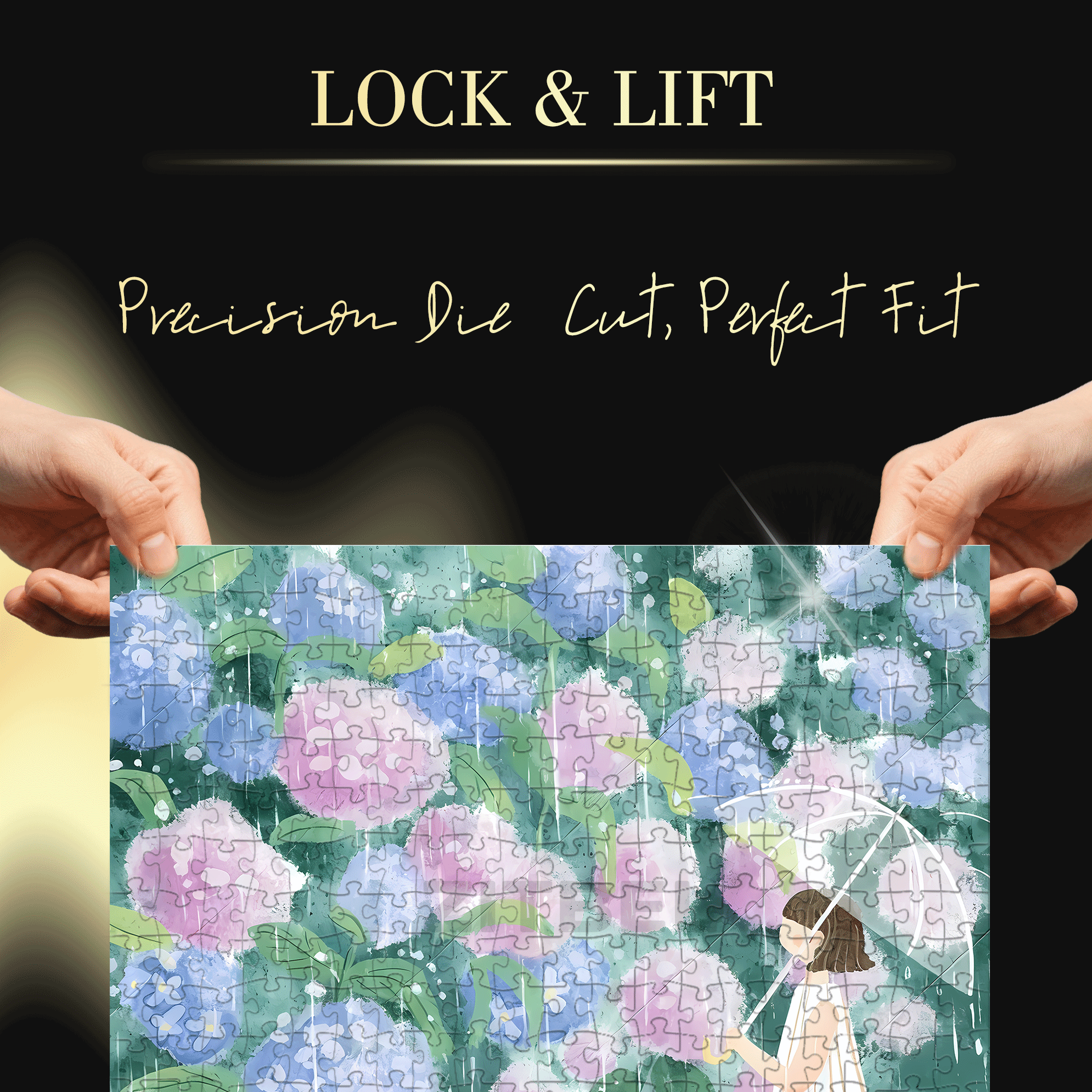 Enjoying Flowers In The Rain 500pcs/1000pcs Jigsaw Puzzle, Scratch-Resistant, Interactive Family Game & Brain-Boosting DIY Decor, Perfect for Halloween, Christmas & New Year Gifts, Family Puzzle Game