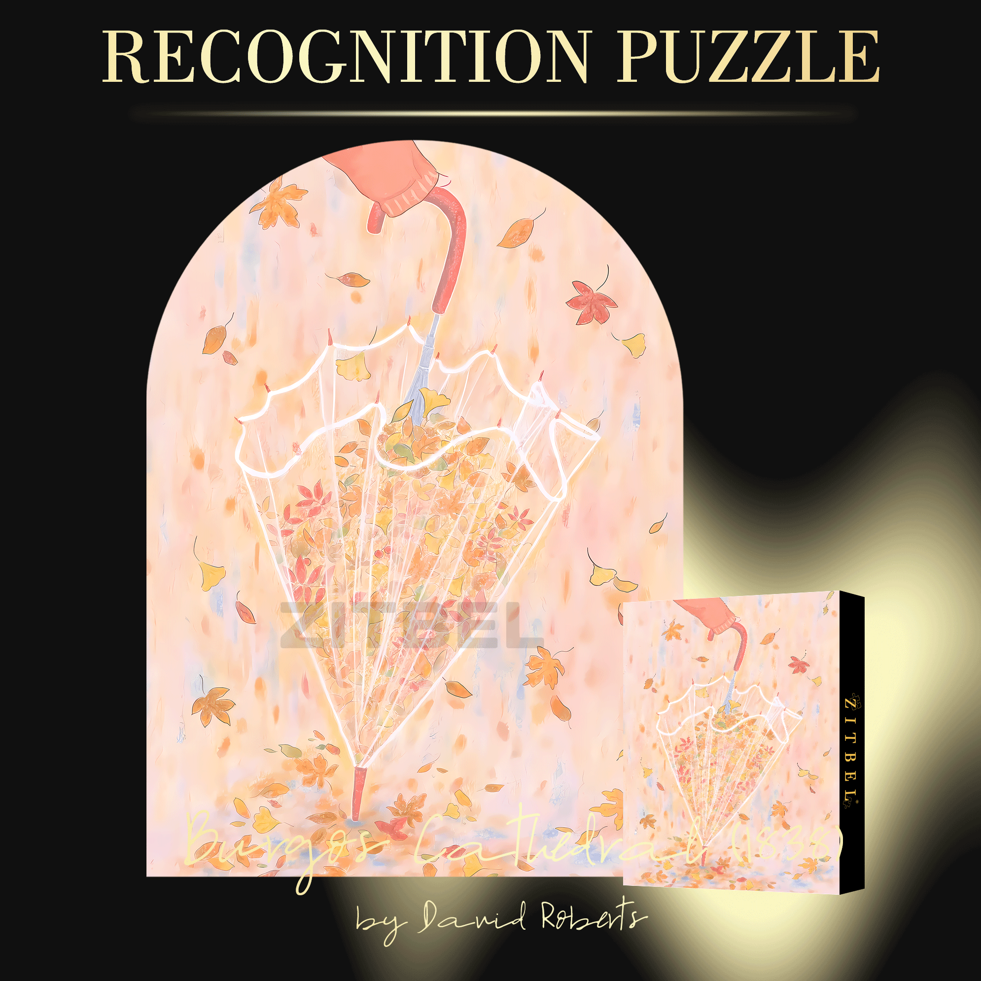Golden Fallen Leaves 500pcs/1000pcs Jigsaw Puzzle, Scratch-Resistant, Interactive Family Game & Brain-Boosting DIY Decor, Perfect for Halloween, Christmas & New Year Gifts, Family Puzzle Game
