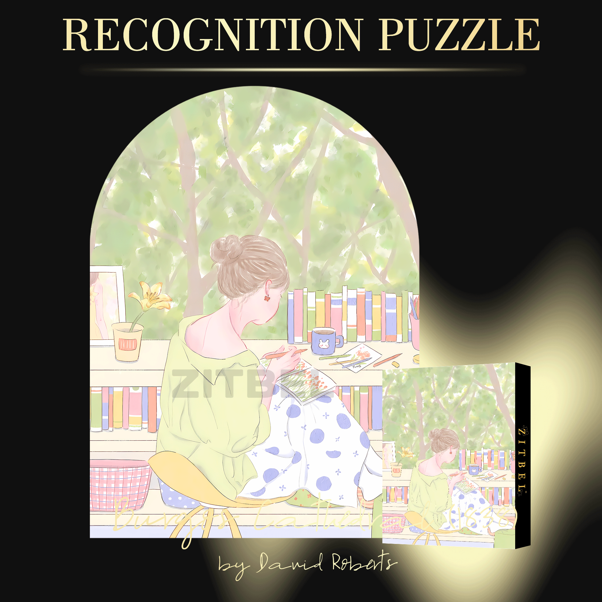Green Mood 500pcs/1000pcs Jigsaw Puzzle, Scratch-Resistant, Interactive Family Game & Brain-Boosting DIY Decor, Perfect for Halloween, Christmas & New Year Gifts, Family Puzzle Game