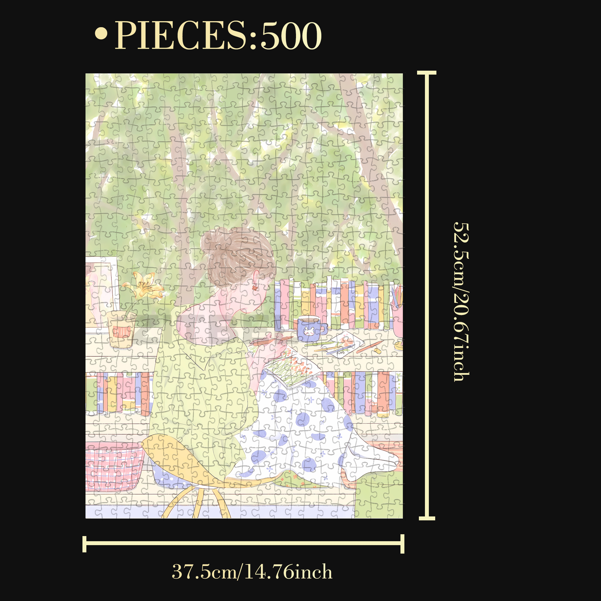 Green Mood 500pcs/1000pcs Jigsaw Puzzle, Scratch-Resistant, Interactive Family Game & Brain-Boosting DIY Decor, Perfect for Halloween, Christmas & New Year Gifts, Family Puzzle Game