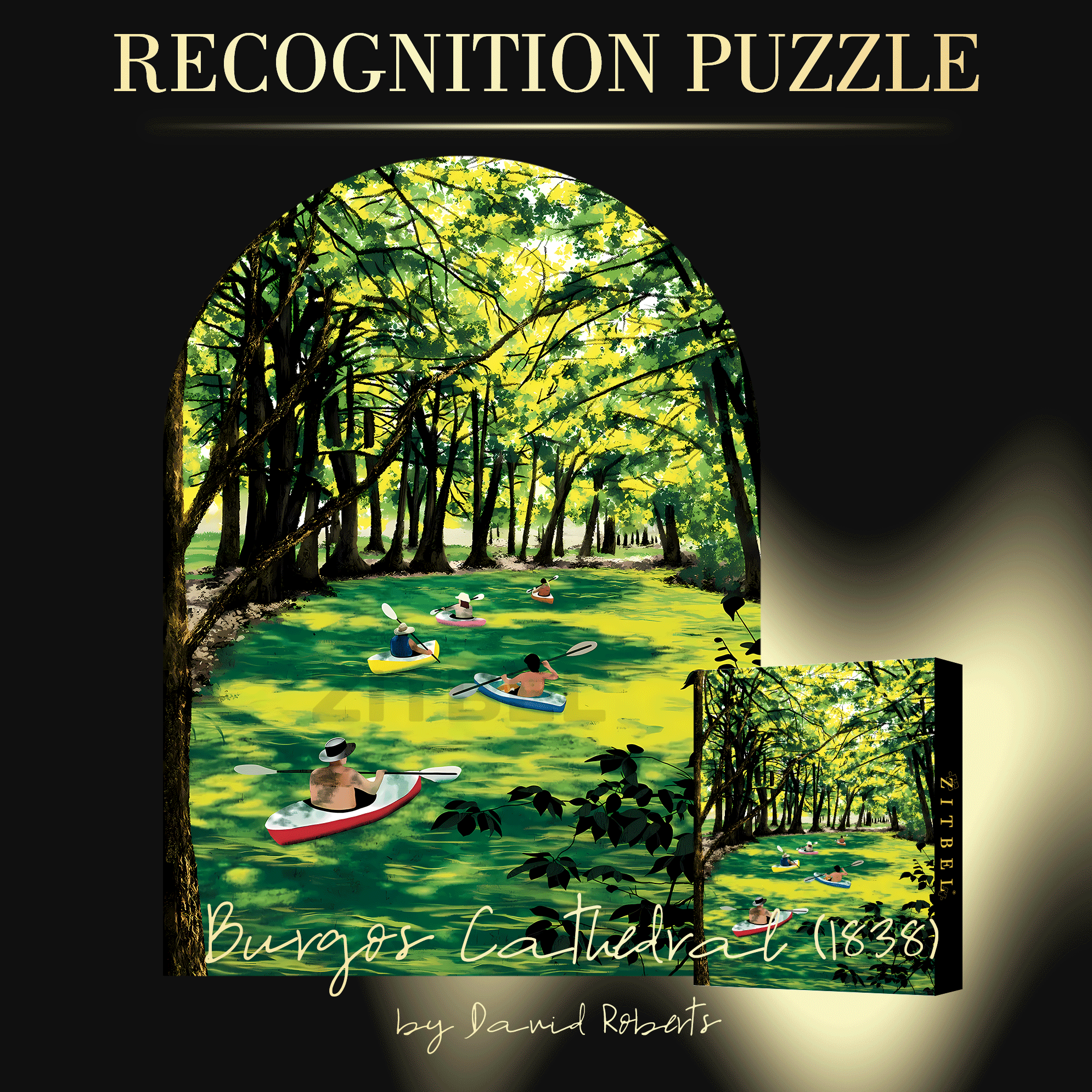 Jungle Rafting 500pcs/1000pcs Jigsaw Puzzle, Scratch-Resistant, Interactive Family Game & Brain-Boosting DIY Decor, Perfect for Halloween, Christmas & New Year Gifts, Family Puzzle Game