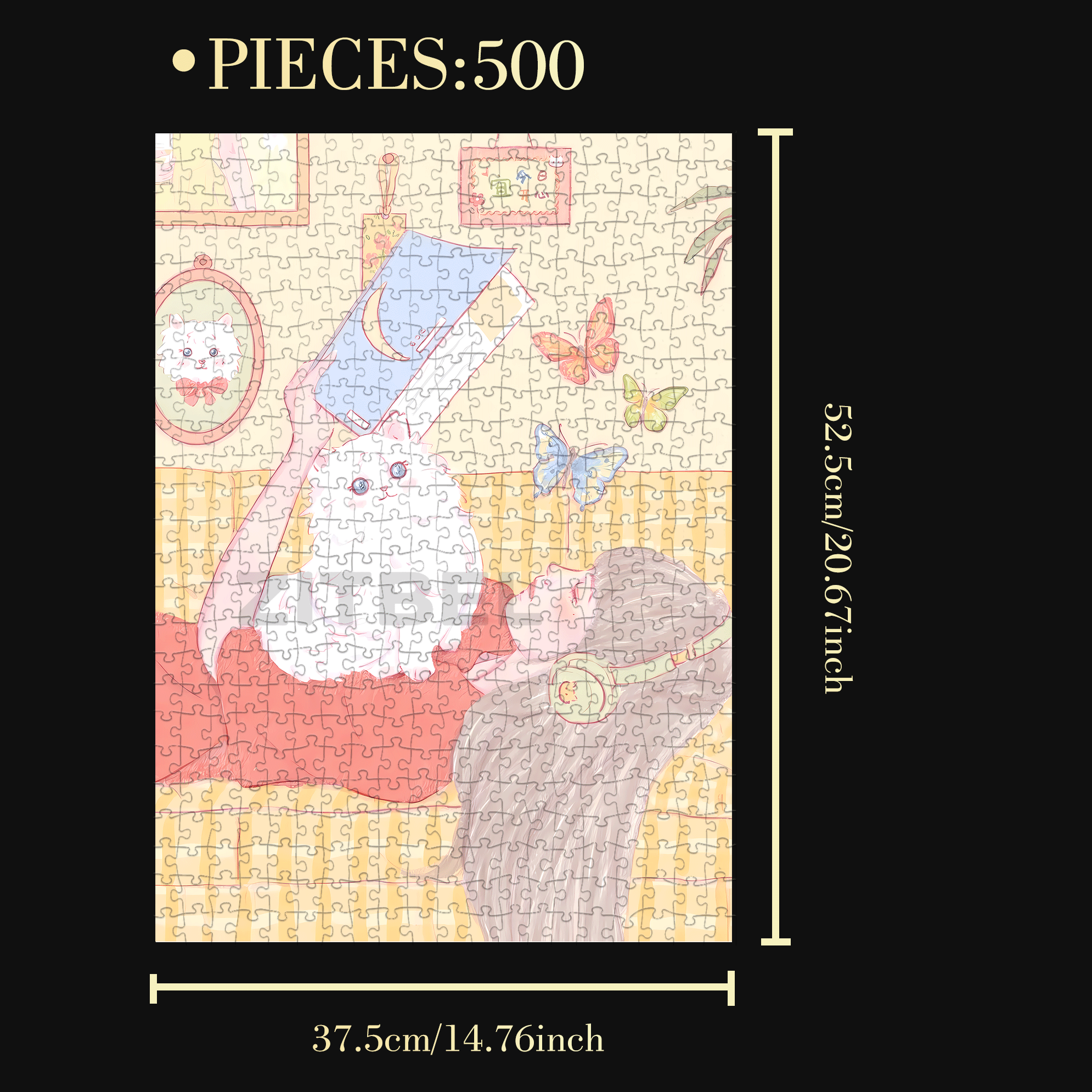 Lazy Afternoon 2 500pcs/1000pcs Jigsaw Puzzle, Scratch-Resistant, Interactive Family Game & Brain-Boosting DIY Decor, Perfect for Halloween, Christmas & New Year Gifts, Family Puzzle Game