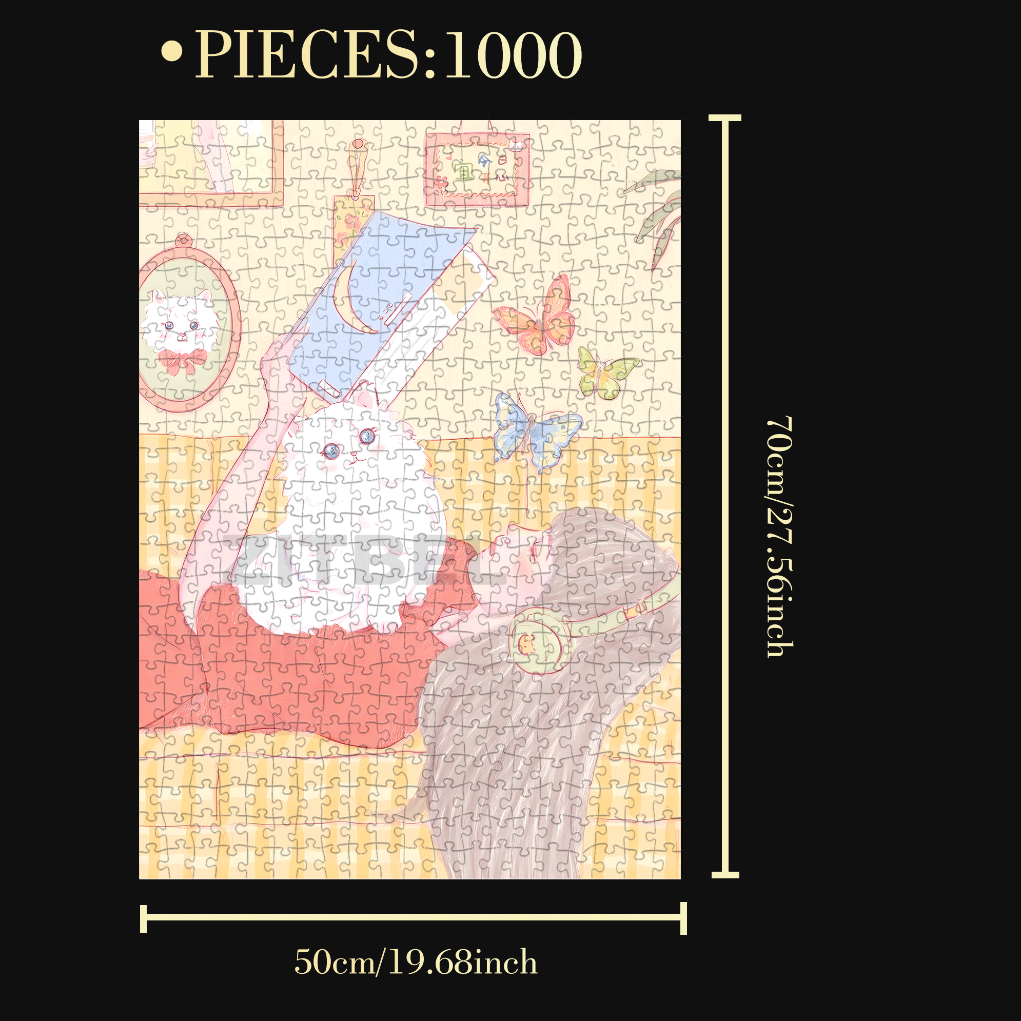 Lazy Afternoon 2 500pcs/1000pcs Jigsaw Puzzle, Scratch-Resistant, Interactive Family Game & Brain-Boosting DIY Decor, Perfect for Halloween, Christmas & New Year Gifts, Family Puzzle Game