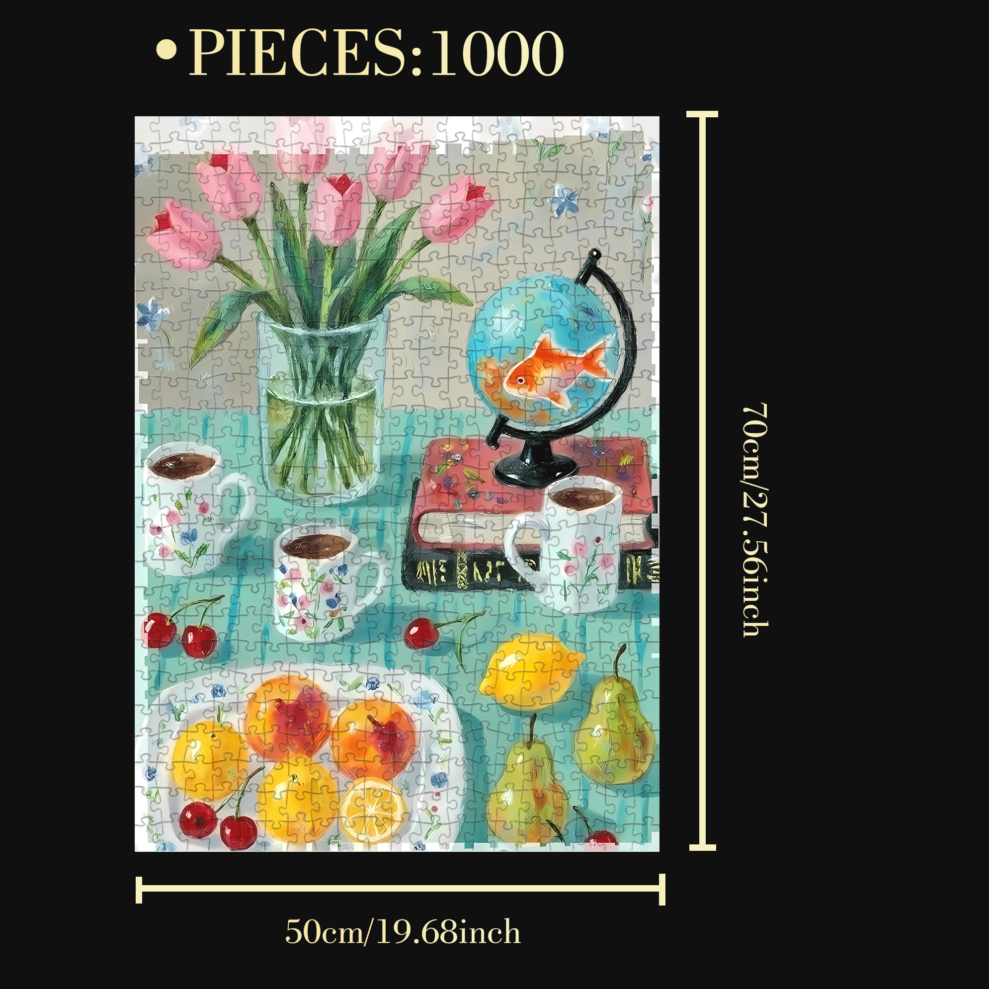 Leisurely Life 2 500pcs/1000pcs Jigsaw Puzzle, Scratch-Resistant, Interactive Family Game & Brain-Boosting DIY Decor, Perfect for Halloween, Christmas & New Year Gifts, Family Puzzle Game