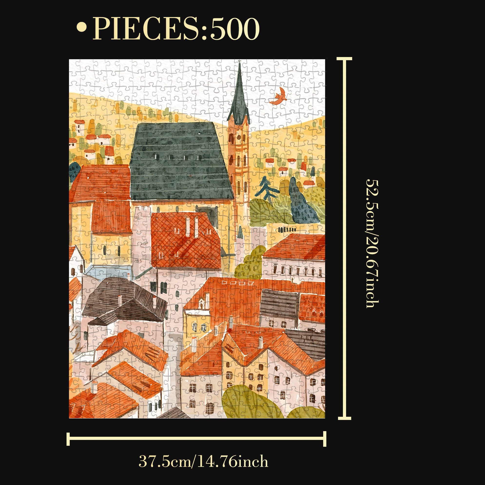 Migratory Birds 500pcs/1000pcs Jigsaw Puzzle, Scratch-Resistant, Interactive Family Game & Brain-Boosting DIY Decor, Perfect for Halloween, Christmas & New Year Gifts, Family Puzzle Game