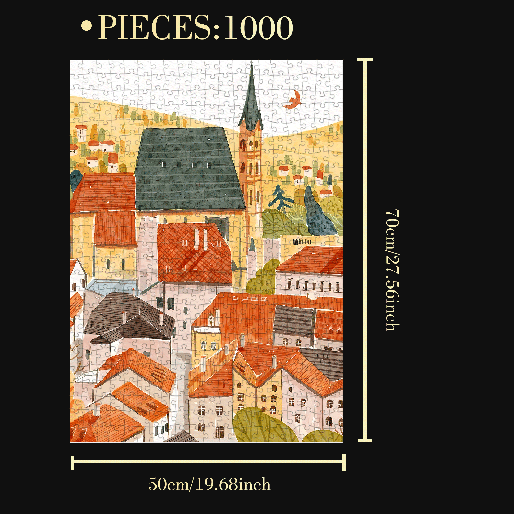 Migratory Birds 500pcs/1000pcs Jigsaw Puzzle, Scratch-Resistant, Interactive Family Game & Brain-Boosting DIY Decor, Perfect for Halloween, Christmas & New Year Gifts, Family Puzzle Game