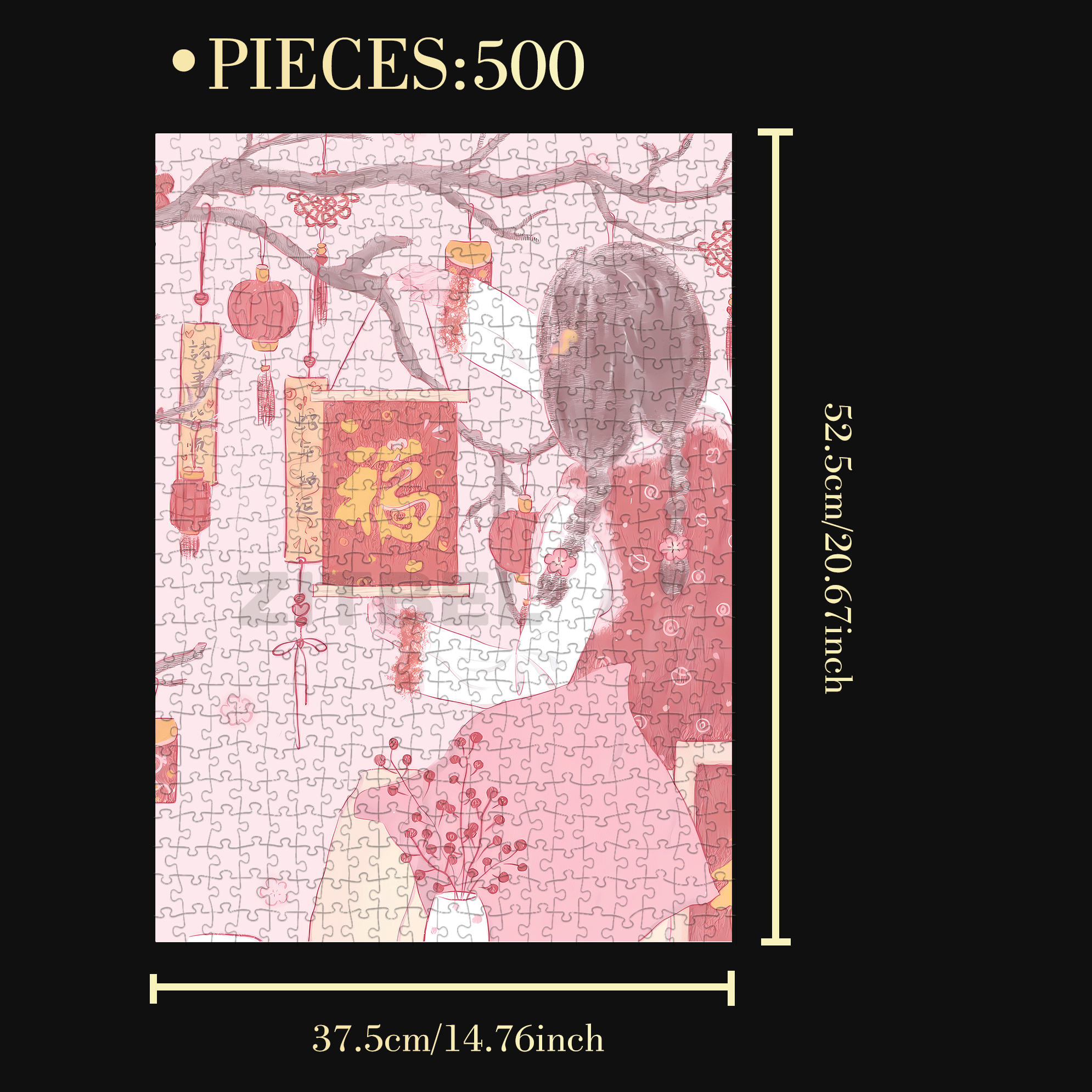 New Year Decorations 500pcs/1000pcs Jigsaw Puzzle, Scratch-Resistant, Interactive Family Game & Brain-Boosting DIY Decor, Perfect for Halloween, Christmas & New Year Gifts, Family Puzzle Game
