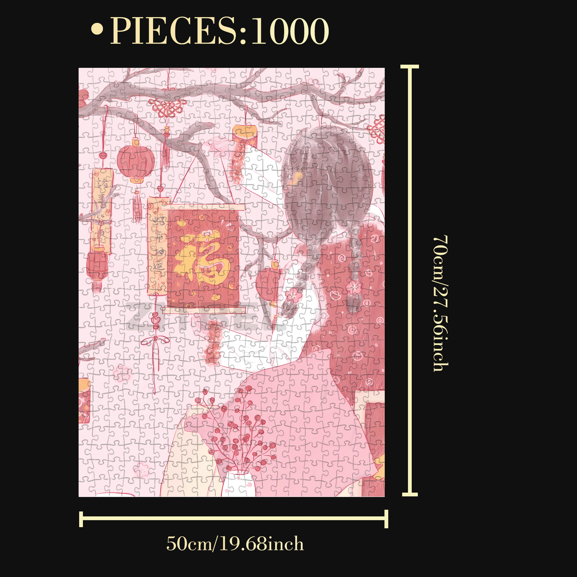 New Year Decorations 500pcs/1000pcs Jigsaw Puzzle, Scratch-Resistant, Interactive Family Game & Brain-Boosting DIY Decor, Perfect for Halloween, Christmas & New Year Gifts, Family Puzzle Game
