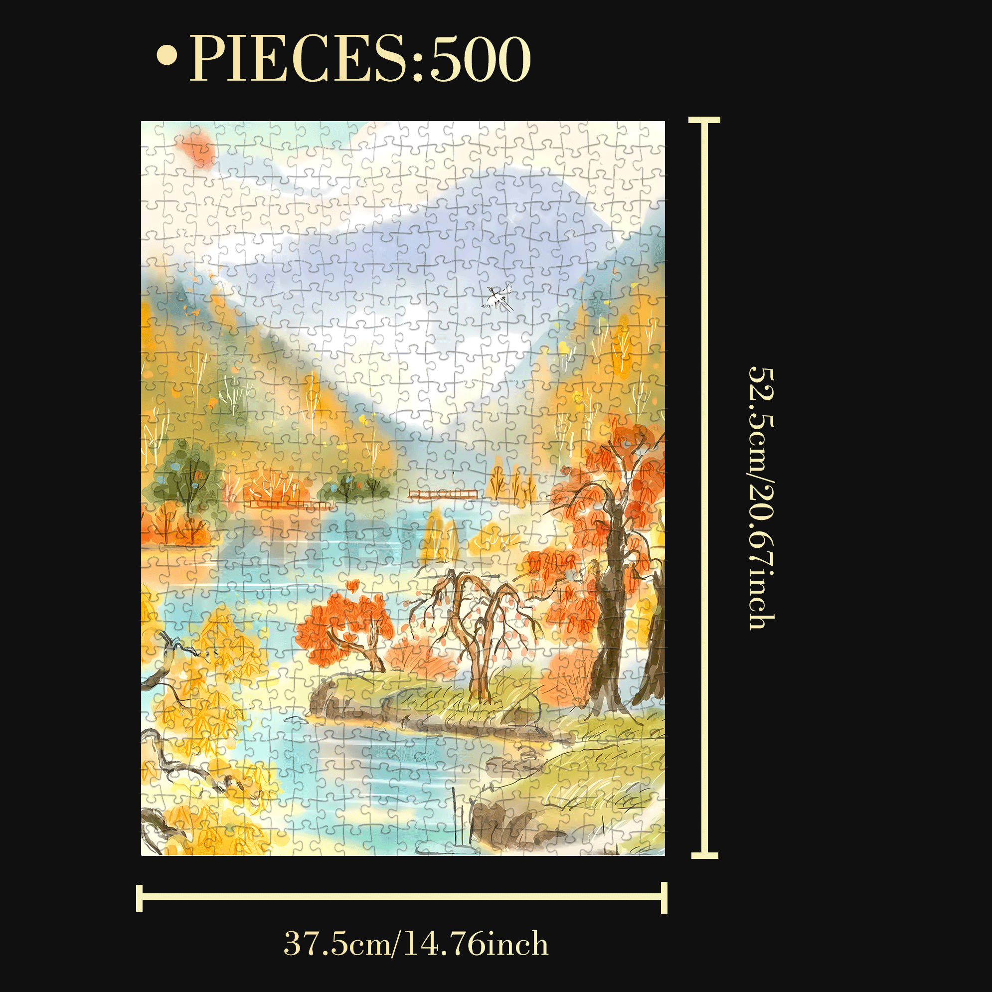 Opening Autumn 500pcs/1000pcs Jigsaw Puzzle, Scratch-Resistant, Interactive Family Game & Brain-Boosting DIY Decor, Perfect for Halloween, Christmas & New Year Gifts, Family Puzzle Game