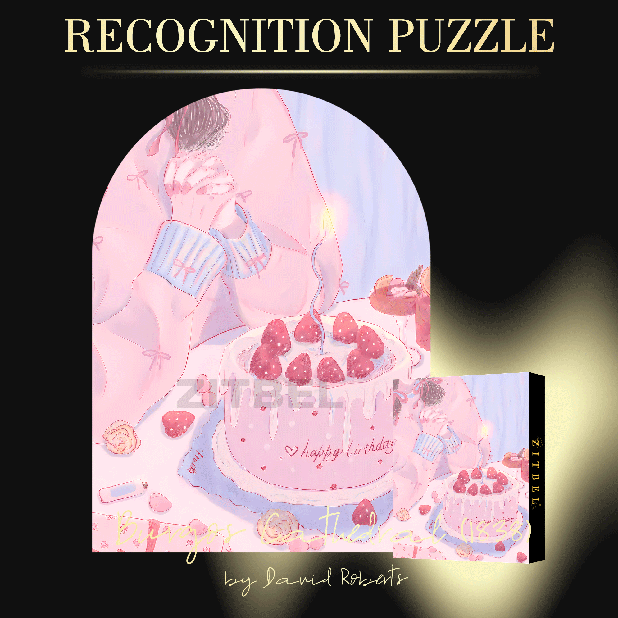 Pink Birthday Party 500pcs/1000pcs Jigsaw Puzzle, Scratch-Resistant, Interactive Family Game & Brain-Boosting DIY Decor, Perfect for Halloween, Christmas & New Year Gifts, Family Puzzle Game