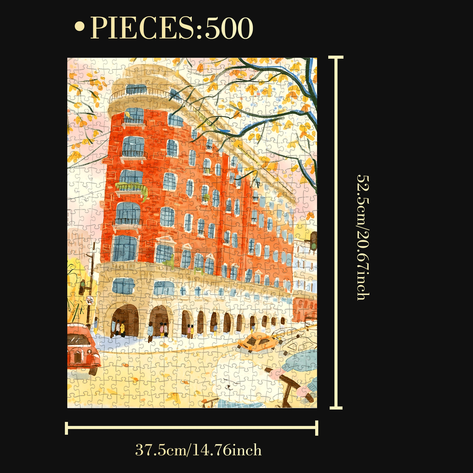 Shanghai In Autumn 500pcs/1000pcs Jigsaw Puzzle, Scratch-Resistant, Interactive Family Game & Brain-Boosting DIY Decor, Perfect for Halloween, Christmas & New Year Gifts, Family Puzzle Game