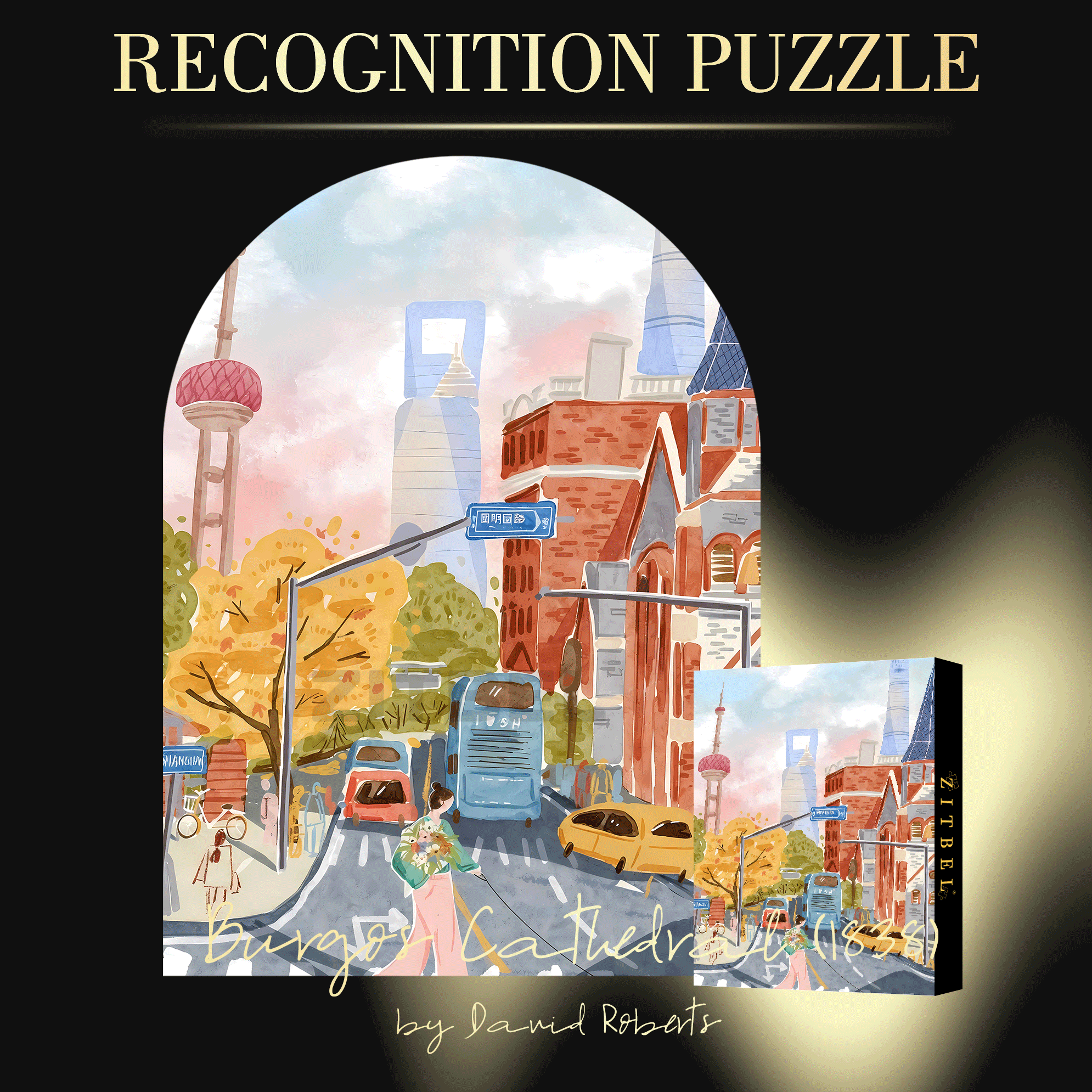 Shanghai Morning 500pcs/1000pcs Jigsaw Puzzle, Scratch-Resistant, Interactive Family Game & Brain-Boosting DIY Decor, Perfect for Halloween, Christmas & New Year Gifts, Family Puzzle Game