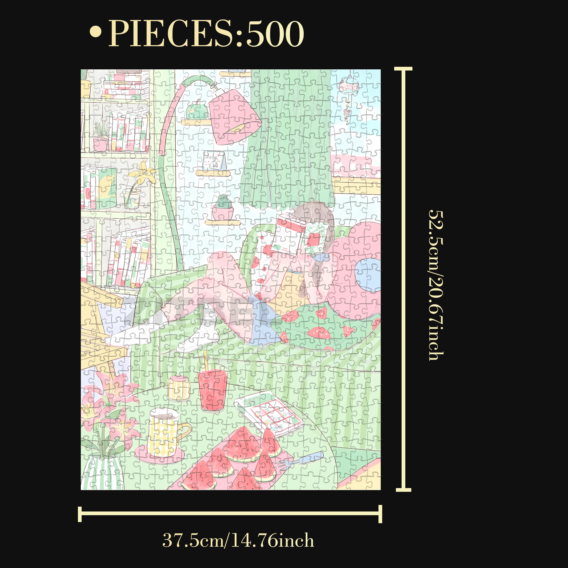 Sunday Afternoon 500pcs/1000pcs Jigsaw Puzzle, Scratch-Resistant, Interactive Family Game & Brain-Boosting DIY Decor, Perfect for Halloween, Christmas & New Year Gifts, Family Puzzle Game