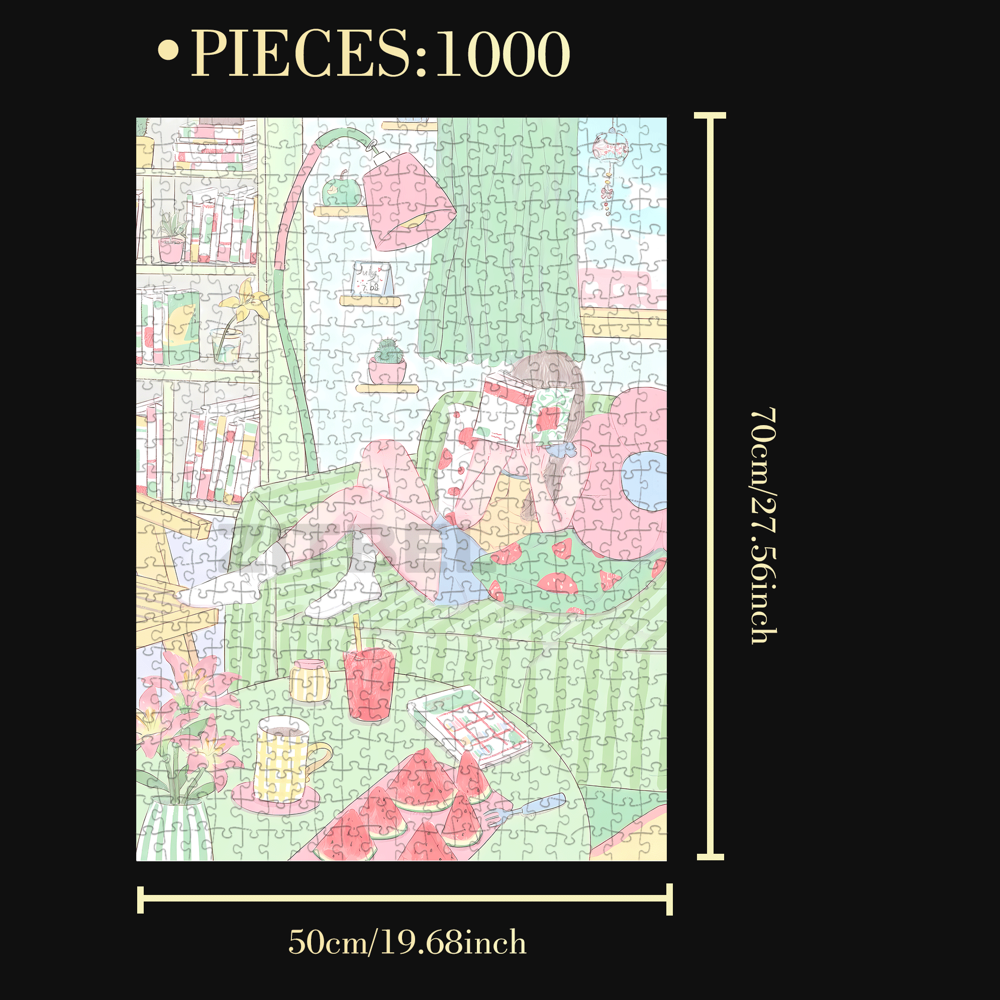 Sunday Afternoon 500pcs/1000pcs Jigsaw Puzzle, Scratch-Resistant, Interactive Family Game & Brain-Boosting DIY Decor, Perfect for Halloween, Christmas & New Year Gifts, Family Puzzle Game