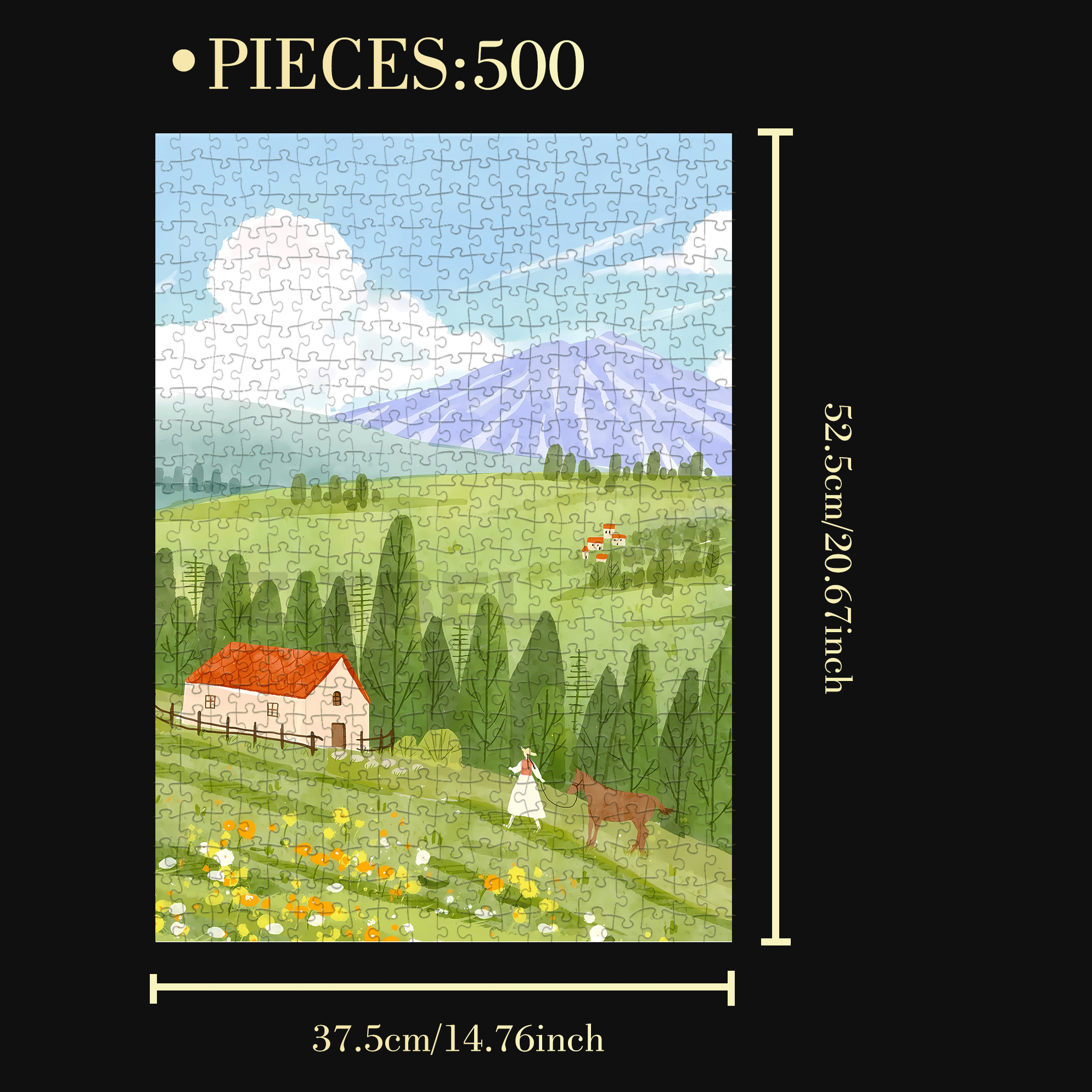 Sunshine and Freedom 500pcs/1000pcs Jigsaw Puzzle, Scratch-Resistant, Interactive Family Game & Brain-Boosting DIY Decor, Perfect for Halloween, Christmas & New Year Gifts, Family Puzzle Game