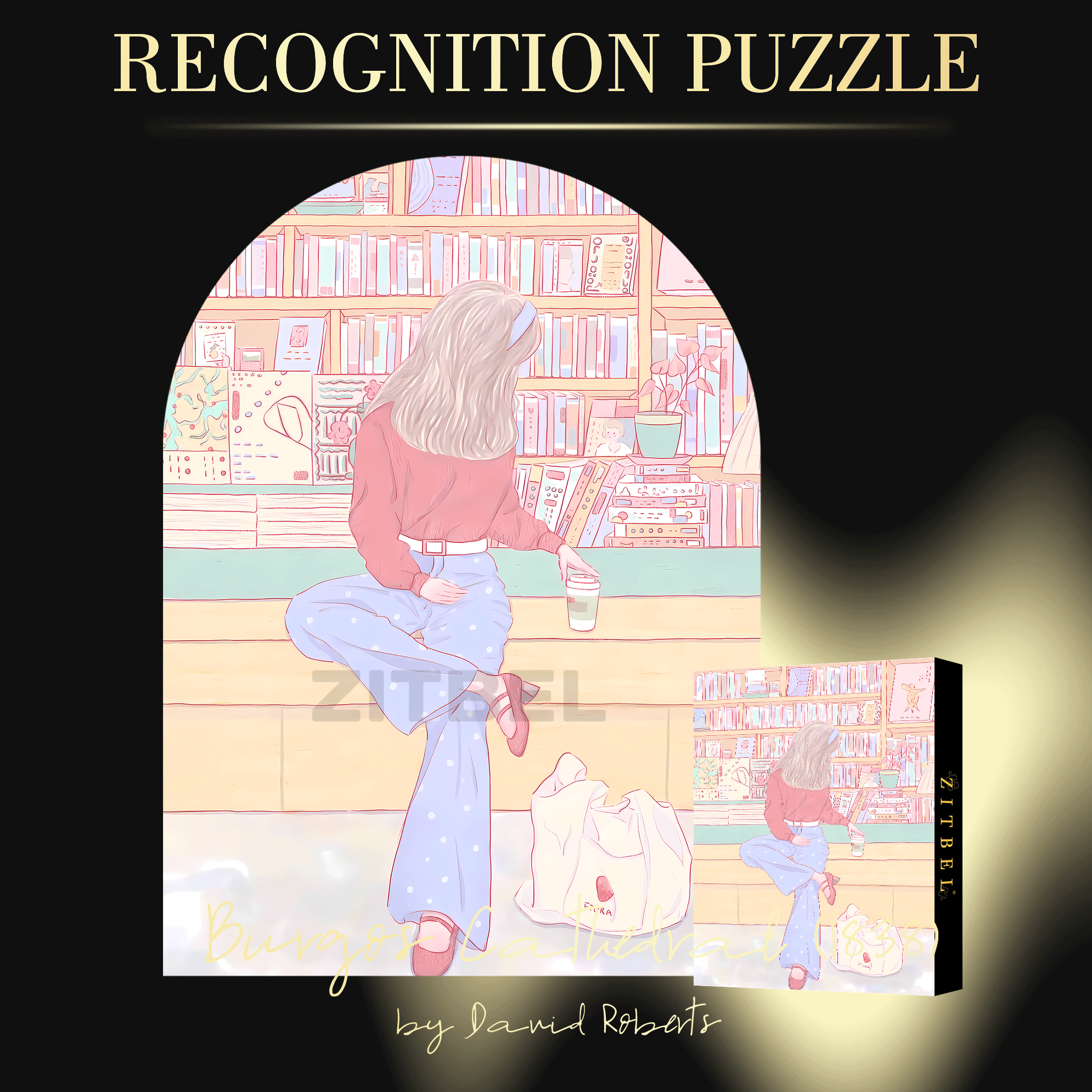 The Bookstore On The Street Corner 500pcs/1000pcs Jigsaw Puzzle, Scratch-Resistant, Interactive Family Game & Brain-Boosting DIY Decor, Perfect for Halloween, Christmas & New Year Gifts, Family Puzzle Game