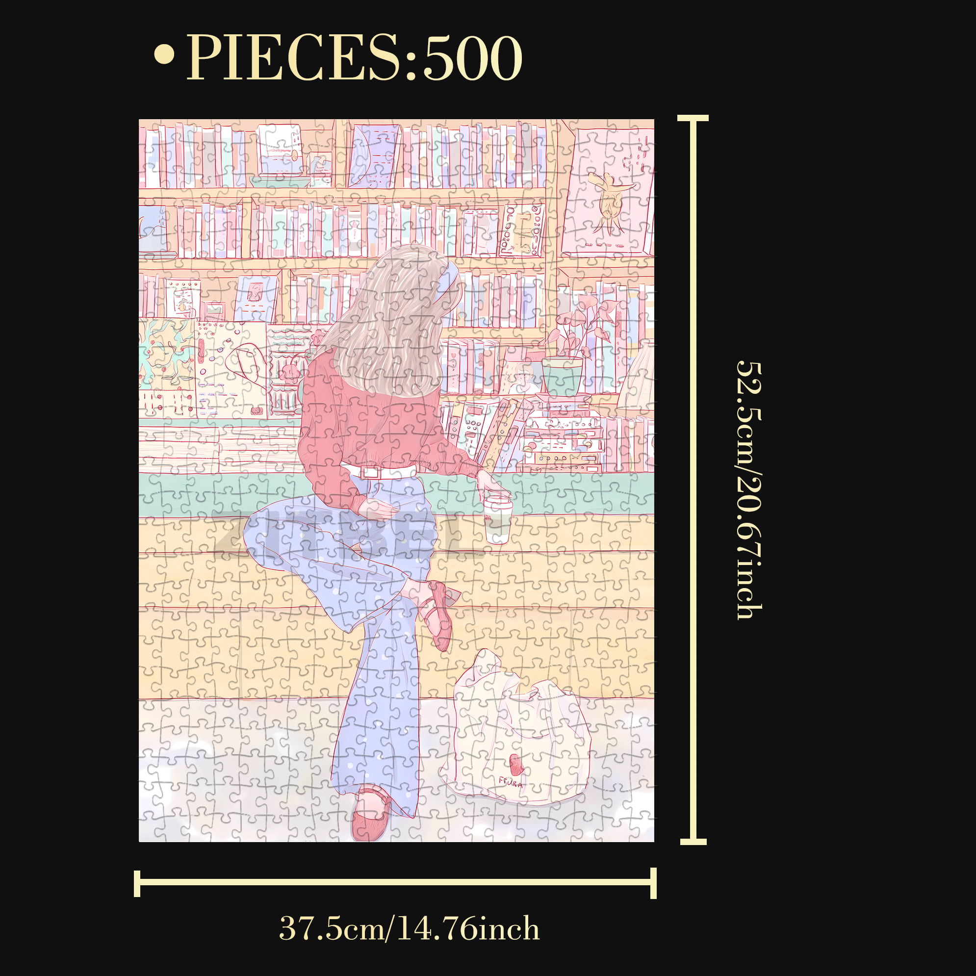 The Bookstore On The Street Corner 500pcs/1000pcs Jigsaw Puzzle, Scratch-Resistant, Interactive Family Game & Brain-Boosting DIY Decor, Perfect for Halloween, Christmas & New Year Gifts, Family Puzzle Game