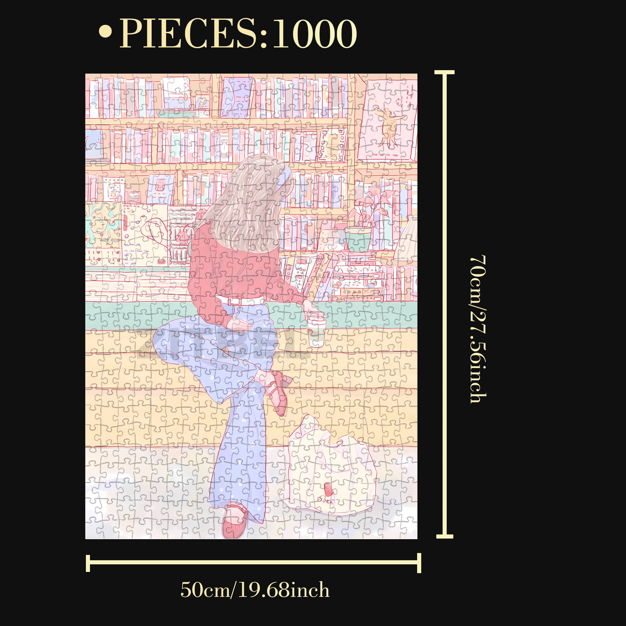 The Bookstore On The Street Corner 500pcs/1000pcs Jigsaw Puzzle, Scratch-Resistant, Interactive Family Game & Brain-Boosting DIY Decor, Perfect for Halloween, Christmas & New Year Gifts, Family Puzzle Game