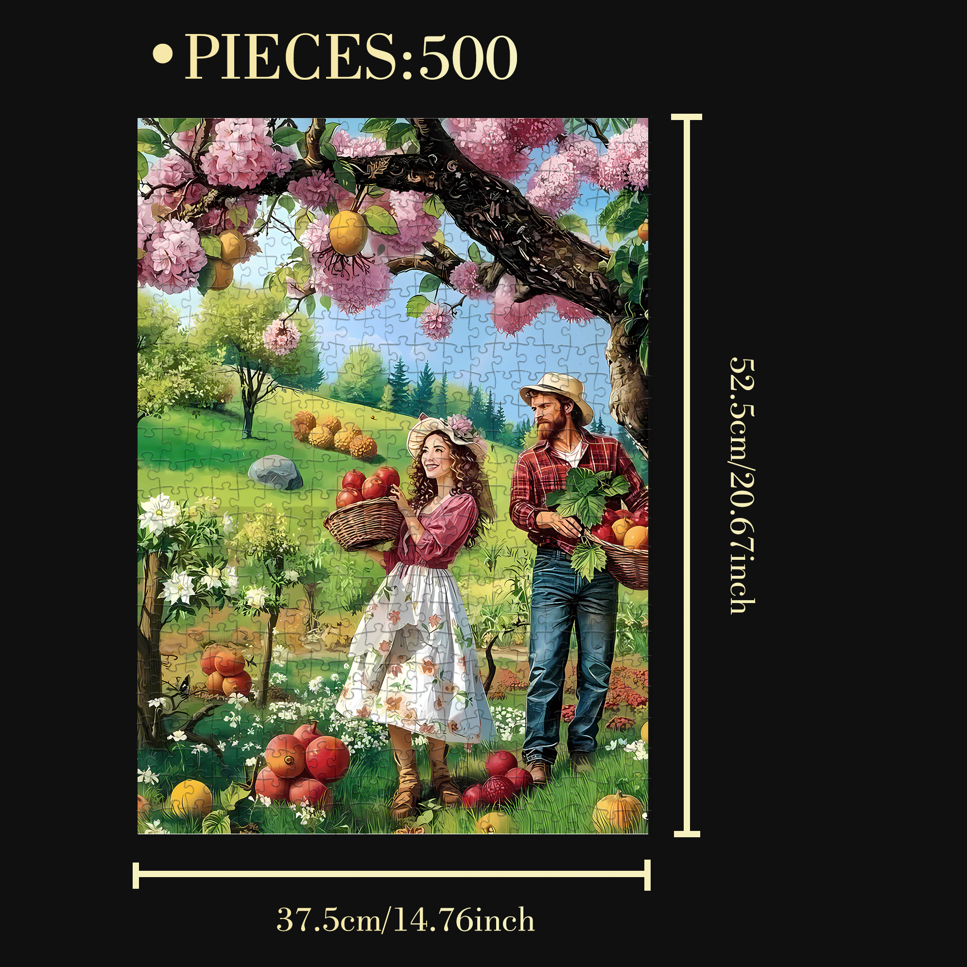 The Joy Of A Bountiful Harvest 500pcs/1000pcs Jigsaw Puzzle, Scratch-Resistant, Interactive Family Game & Brain-Boosting DIY Decor, Perfect for Halloween, Christmas & New Year Gifts, Family Puzzle Game