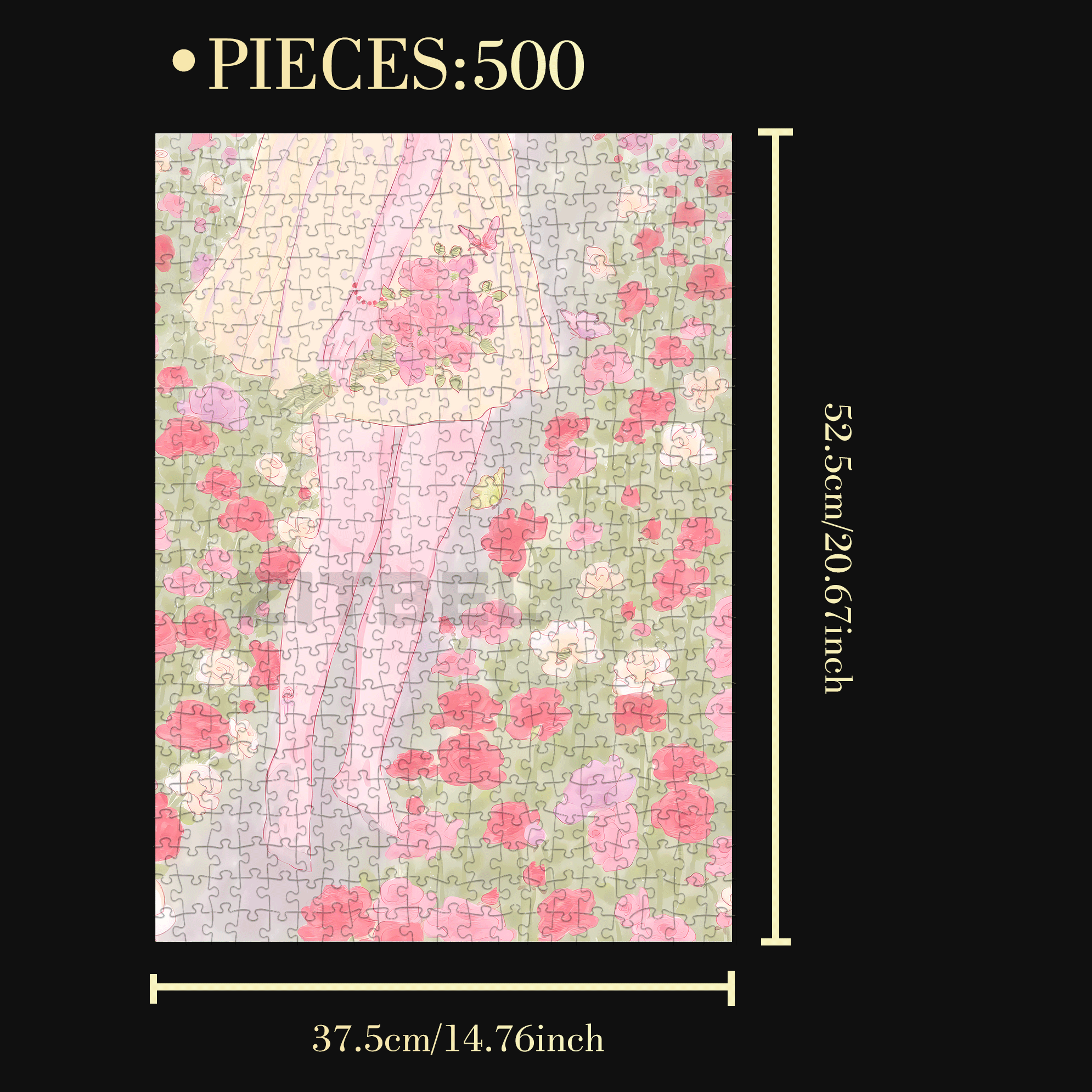 The Roses Are In Full Bloom 500pcs/1000pcs Jigsaw Puzzle, Scratch-Resistant, Interactive Family Game & Brain-Boosting DIY Decor, Perfect for Halloween, Christmas & New Year Gifts, Family Puzzle Game
