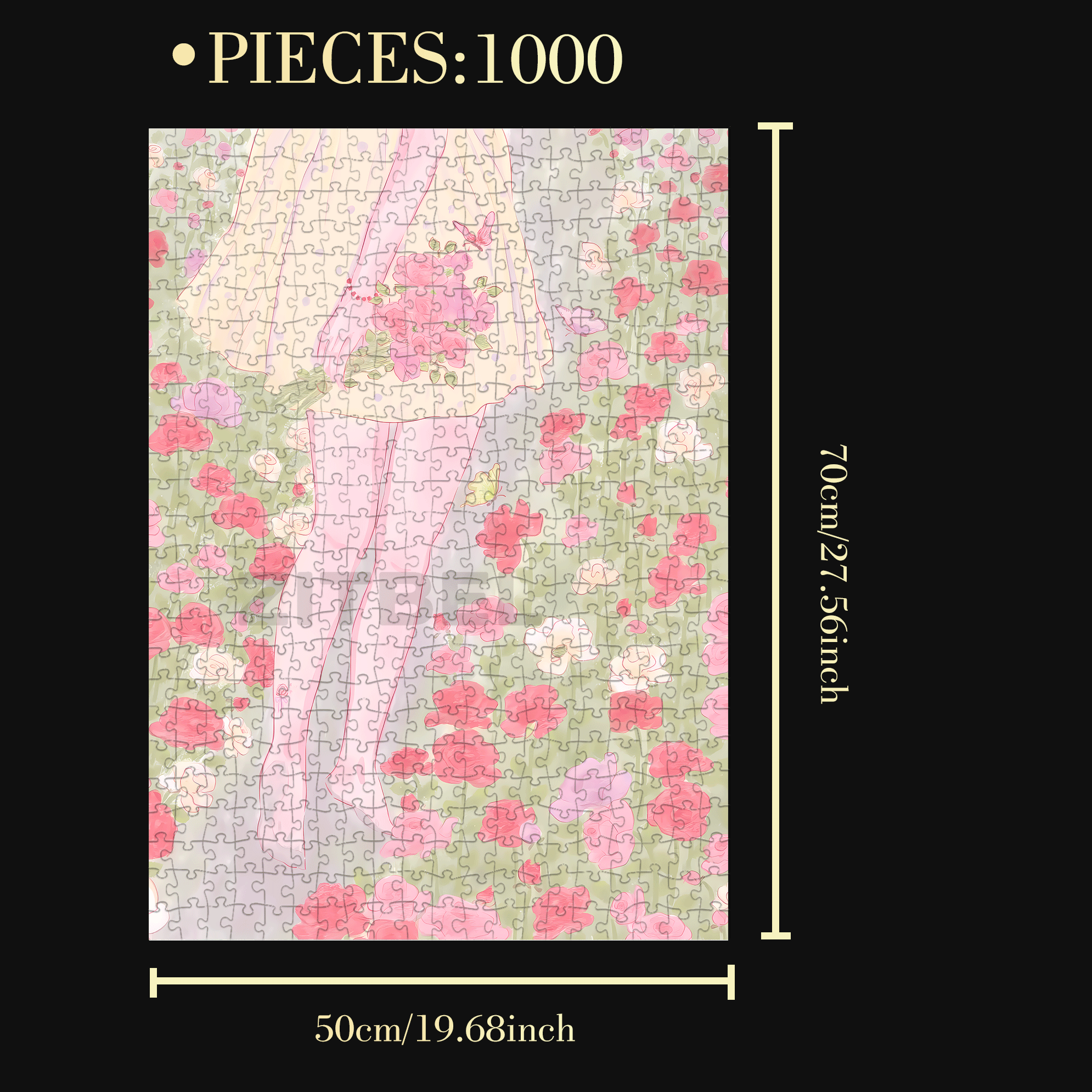 The Roses Are In Full Bloom 500pcs/1000pcs Jigsaw Puzzle, Scratch-Resistant, Interactive Family Game & Brain-Boosting DIY Decor, Perfect for Halloween, Christmas & New Year Gifts, Family Puzzle Game