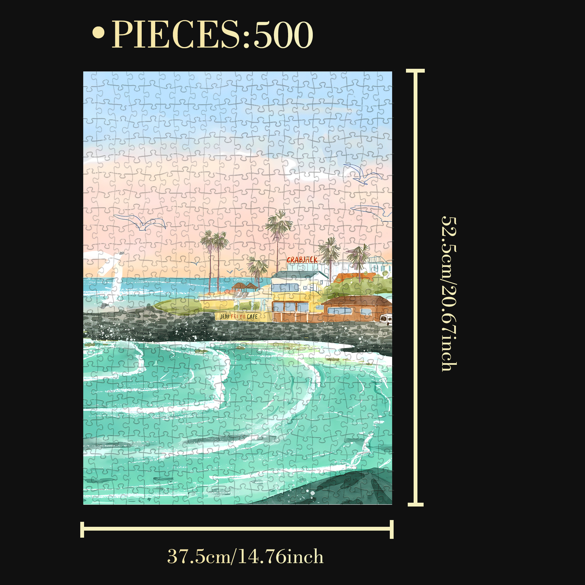 The Sea That Dreams 2 500pcs/1000pcs Jigsaw Puzzle, Scratch-Resistant, Interactive Family Game & Brain-Boosting DIY Decor, Perfect for Halloween, Christmas & New Year Gifts, Family Puzzle Game