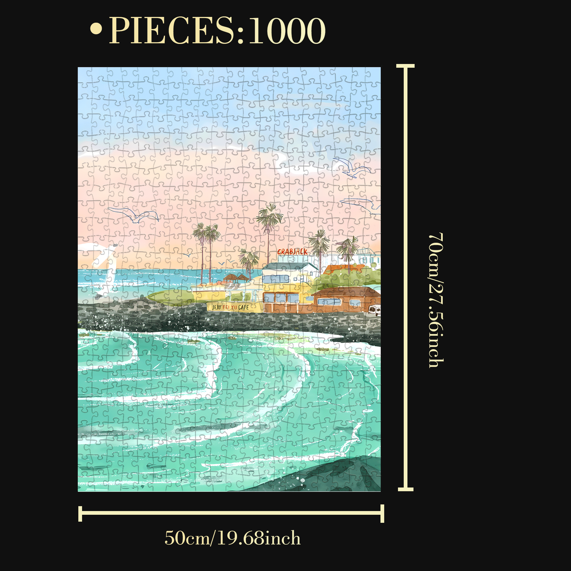 The Sea That Dreams 2 500pcs/1000pcs Jigsaw Puzzle, Scratch-Resistant, Interactive Family Game & Brain-Boosting DIY Decor, Perfect for Halloween, Christmas & New Year Gifts, Family Puzzle Game