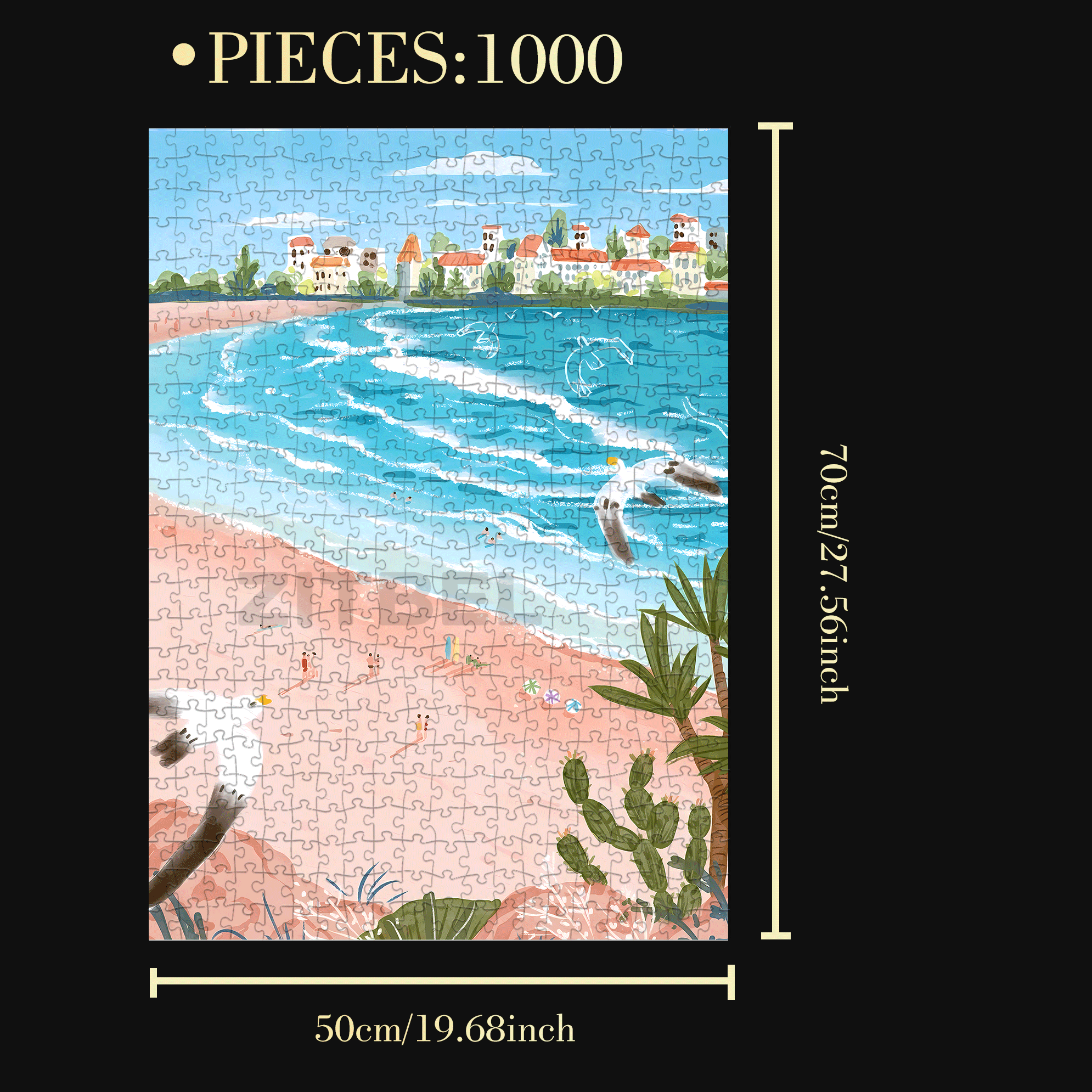 The Sea That Dreams 500pcs/1000pcs Jigsaw Puzzle, Scratch-Resistant, Interactive Family Game & Brain-Boosting DIY Decor, Perfect for Halloween, Christmas & New Year Gifts, Family Puzzle Game