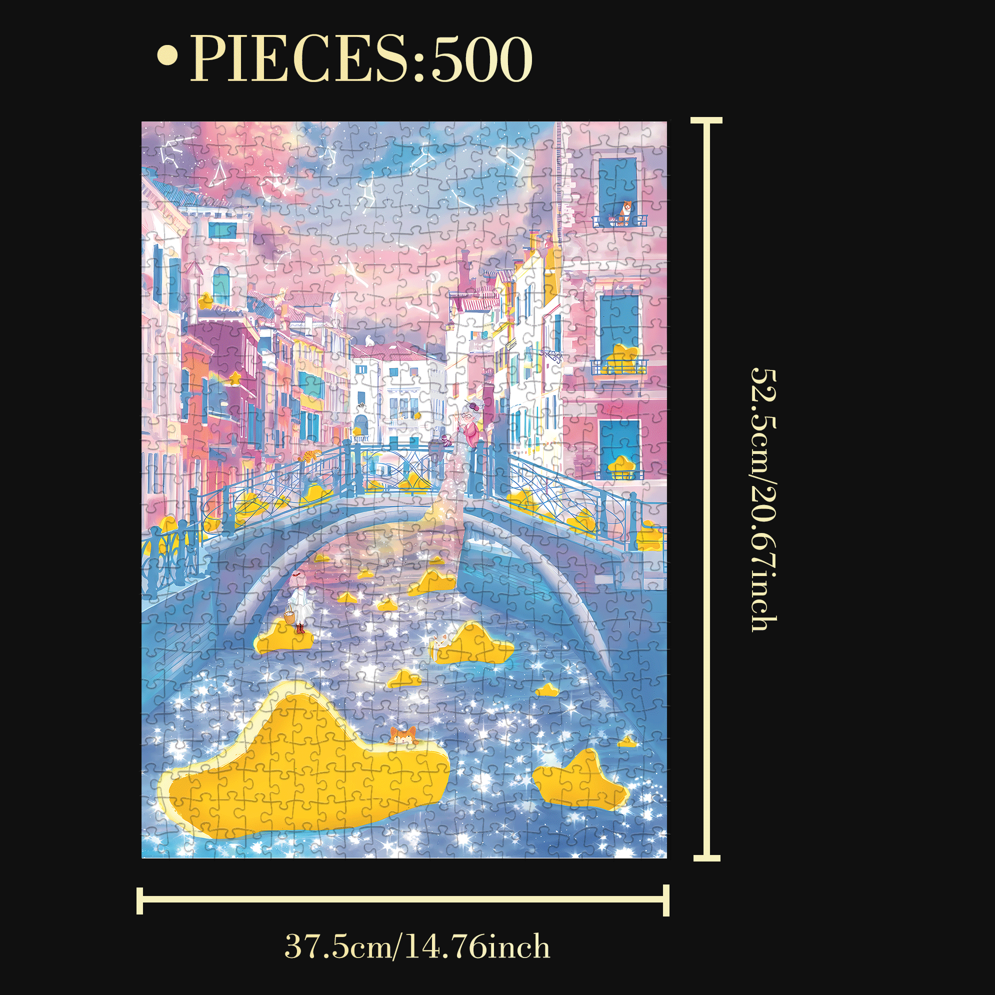 Weaving Stars Like Dreams 500pcs/1000pcs Jigsaw Puzzle, Scratch-Resistant, Interactive Family Game & Brain-Boosting DIY Decor, Perfect for Halloween, Christmas & New Year Gifts, Family Puzzle Game