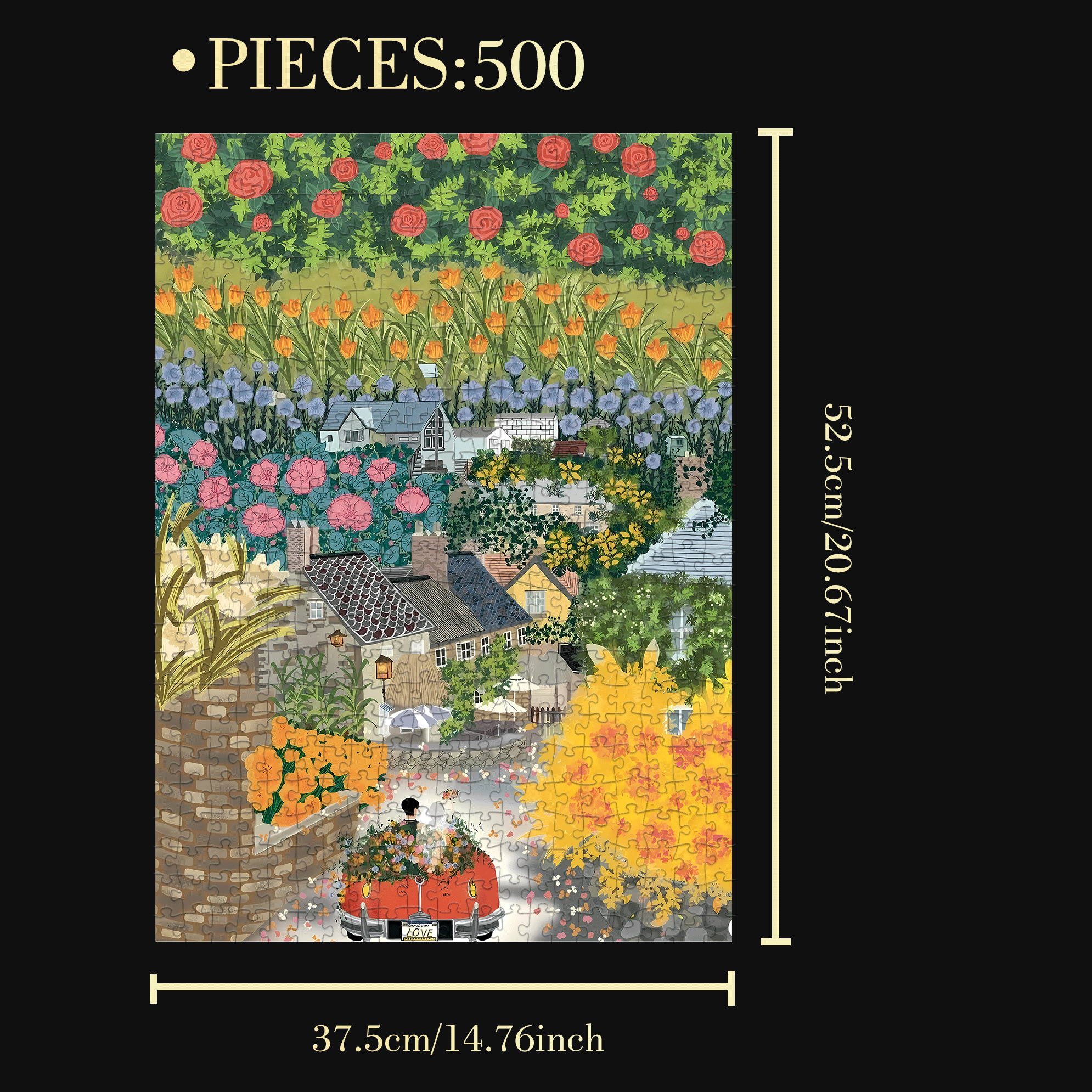 Wedding Day 500pcs/1000pcs Jigsaw Puzzle, Scratch-Resistant, Interactive Family Game & Brain-Boosting DIY Decor, Perfect for Halloween, Christmas & New Year Gifts, Family Puzzle Game