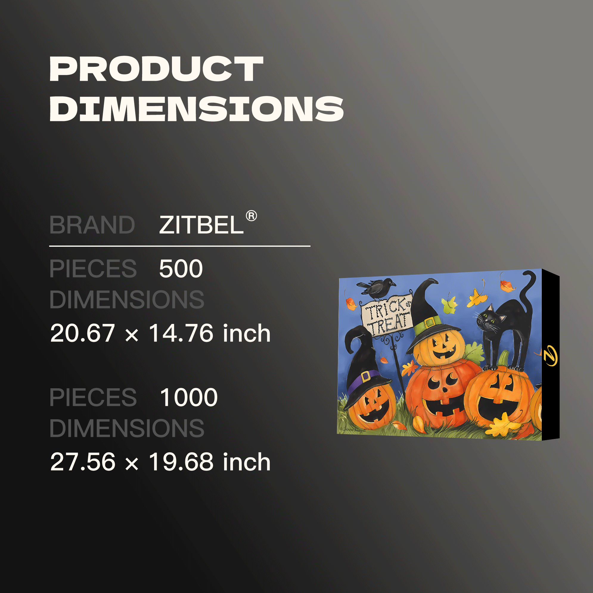 Black Cat's Halloween 500pcs/1000pcs Jigsaw Puzzle, Scratch-Resistant, Interactive Family Game & Brain-Boosting DIY Decor, Perfect for Halloween, Christmas & New Year Gifts, Family Puzzle Game