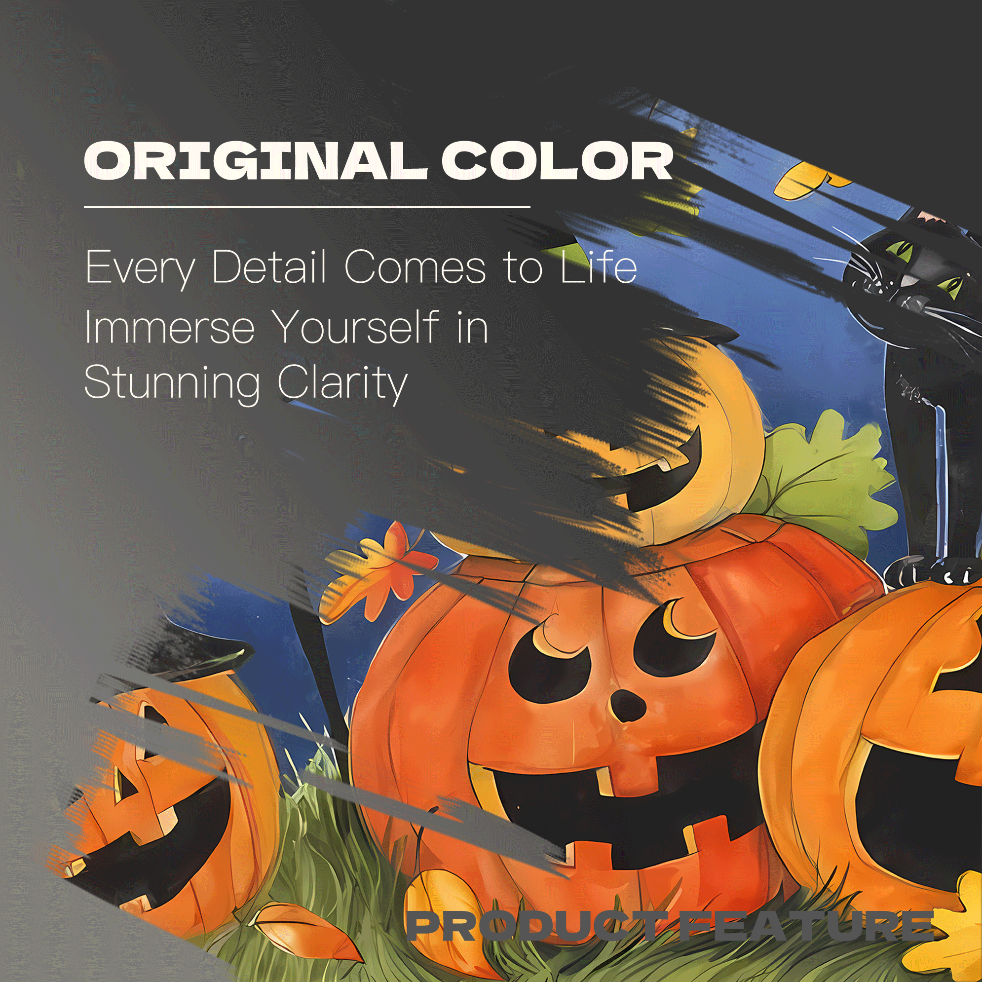 Black Cat's Halloween 500pcs/1000pcs Jigsaw Puzzle, Scratch-Resistant, Interactive Family Game & Brain-Boosting DIY Decor, Perfect for Halloween, Christmas & New Year Gifts, Family Puzzle Game